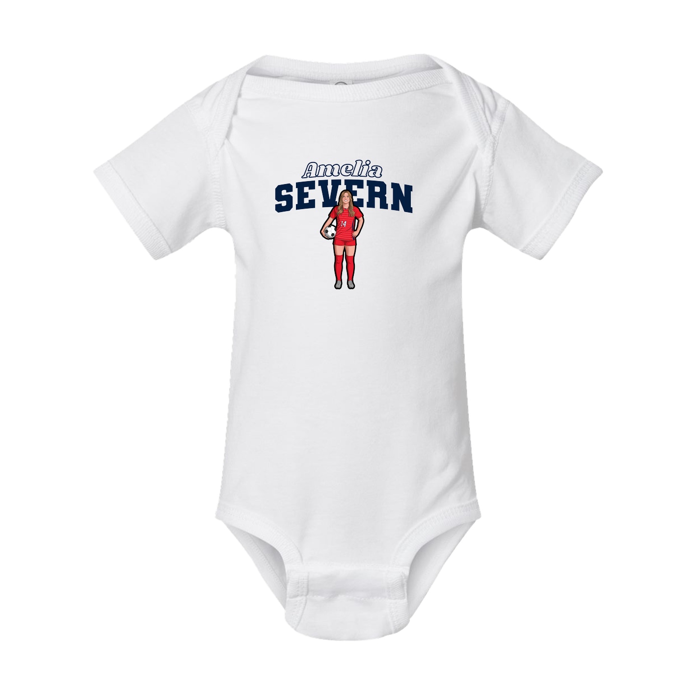 Baby Onesie — Name Arch in White