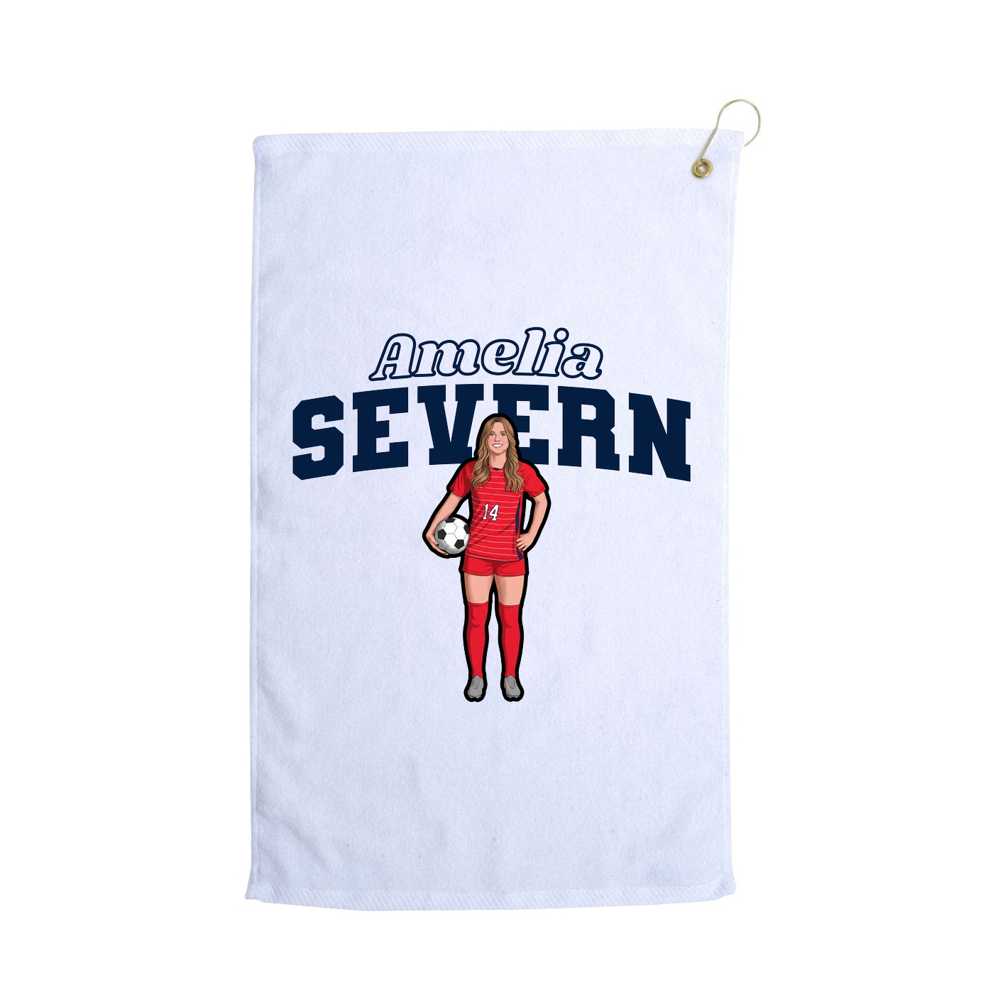 Golf Towel — Name Arch in White