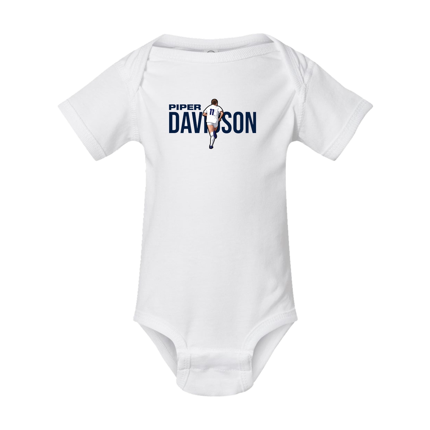 Baby Onesie — Player Name in White