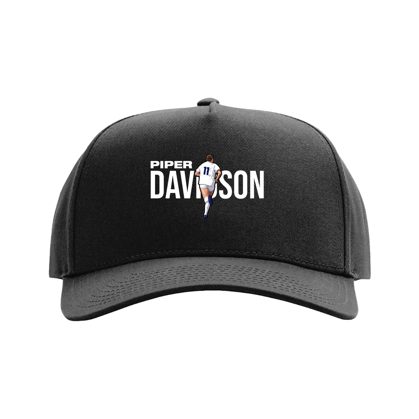 Full Fabric Five-Panel Champ Cap — Player Name in Black