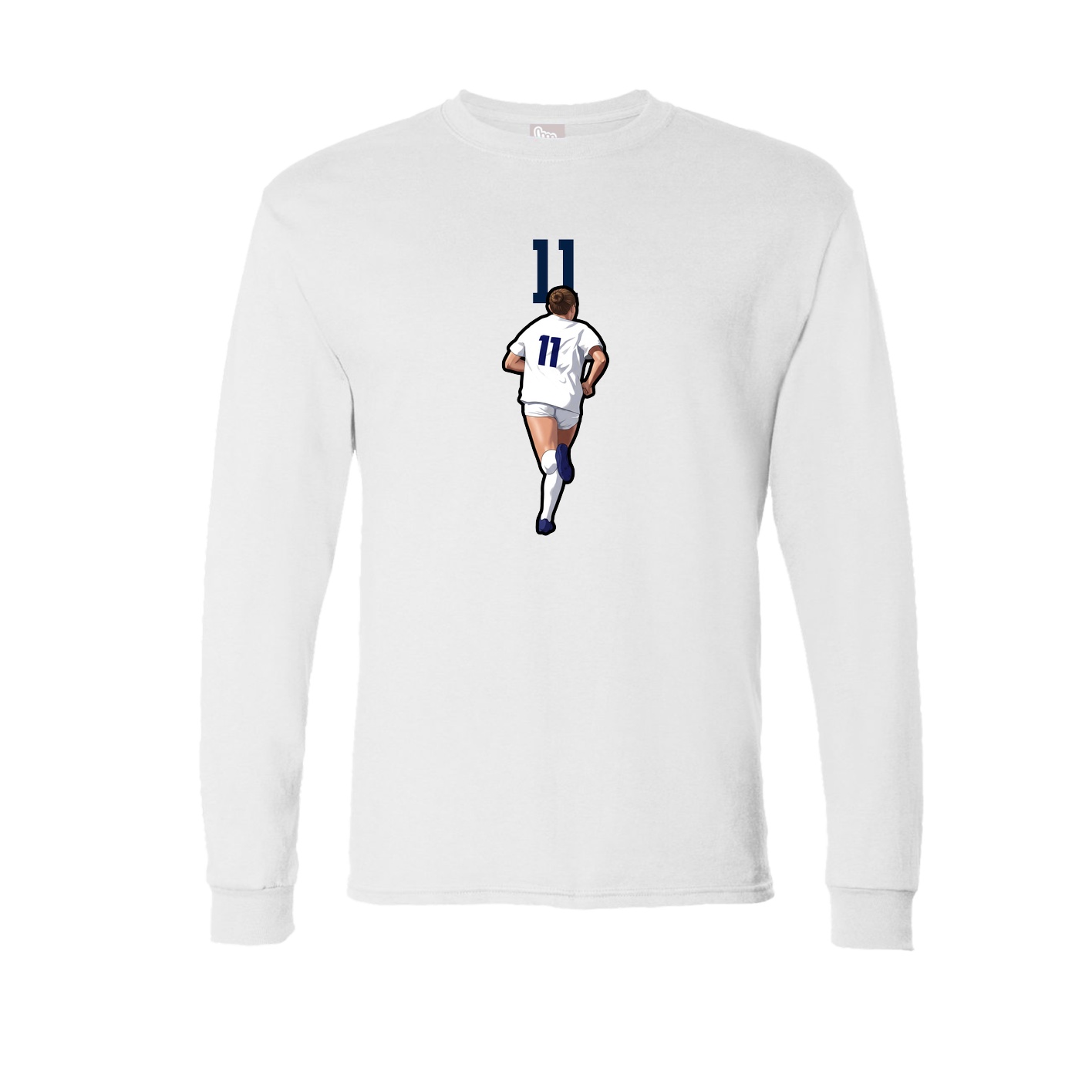 Long Sleeve Tee — Number Top in White