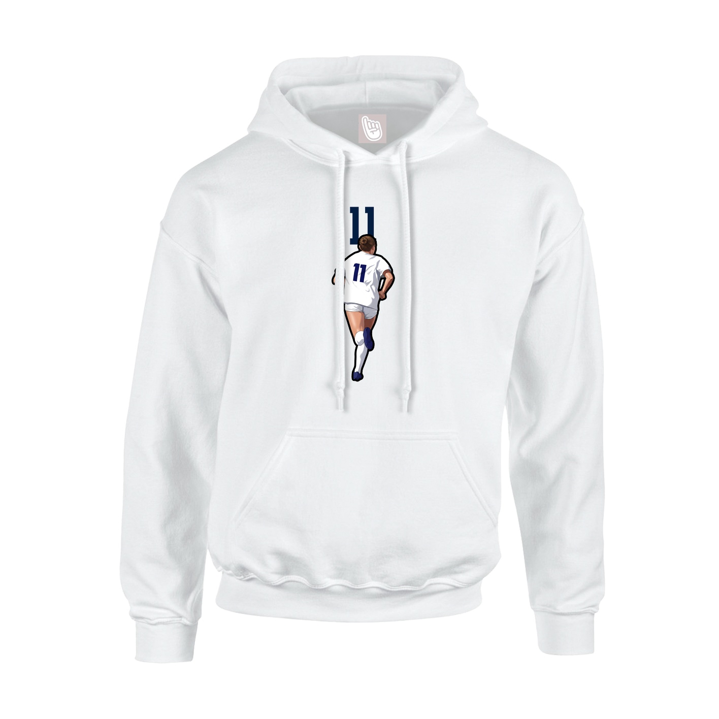 Youth Hoodie — Number Top in White