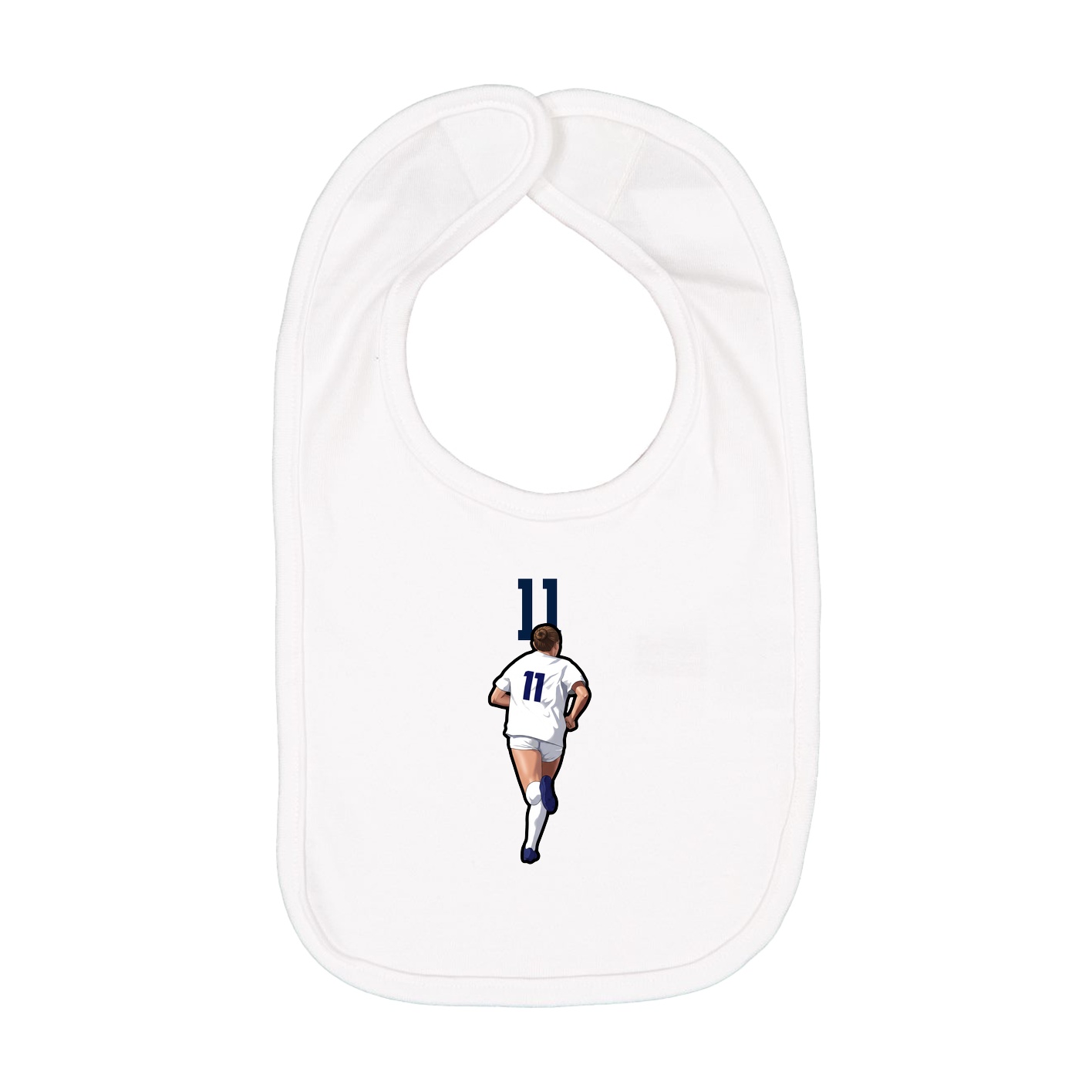 Infant Bib — Number Top in White