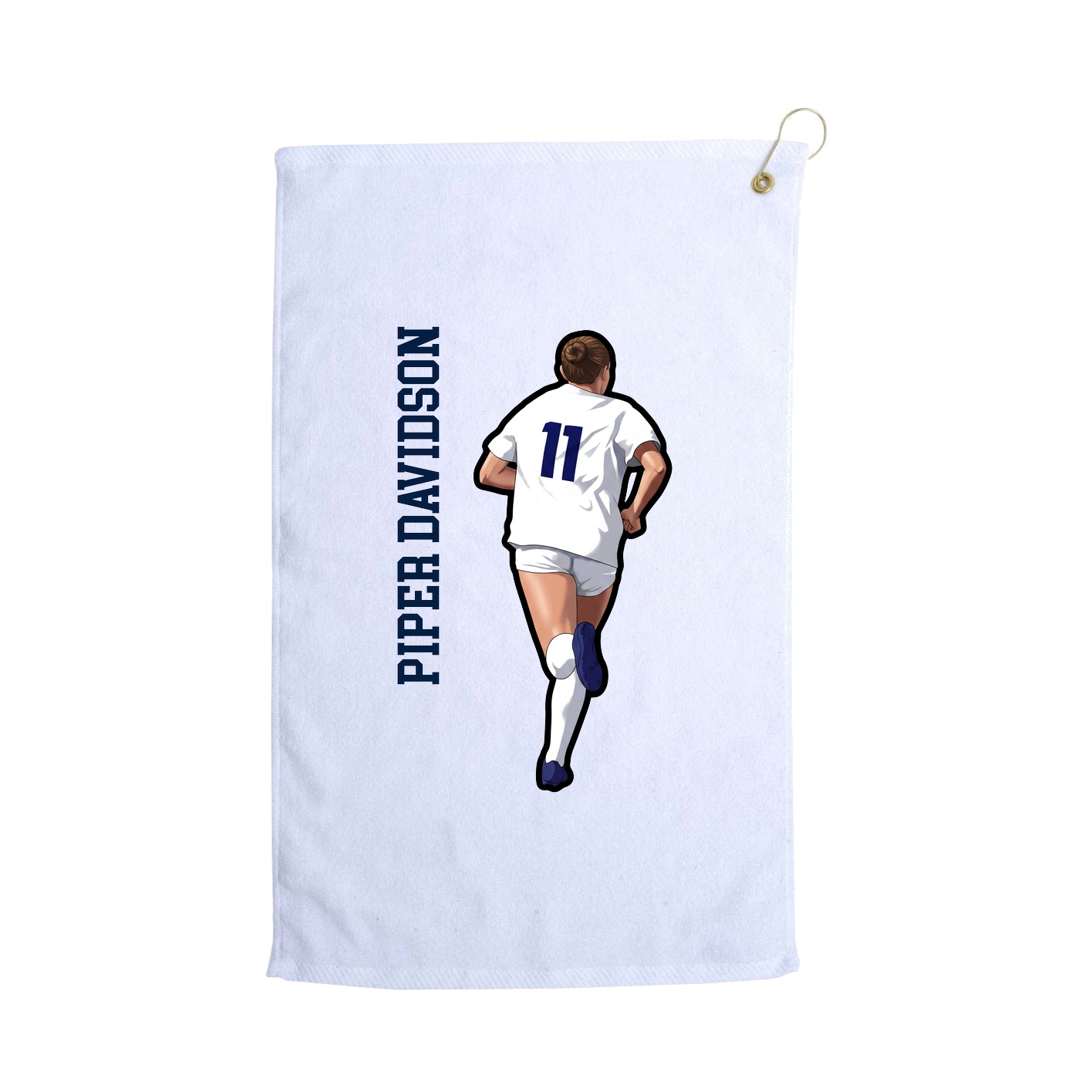 Golf Towel — Name Vertical in White