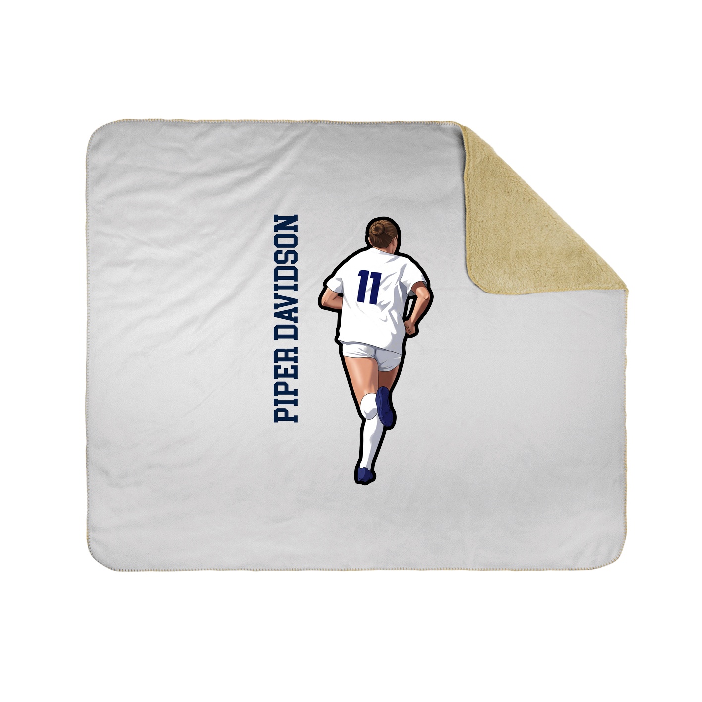 Throw Blanket — Name Vertical in White