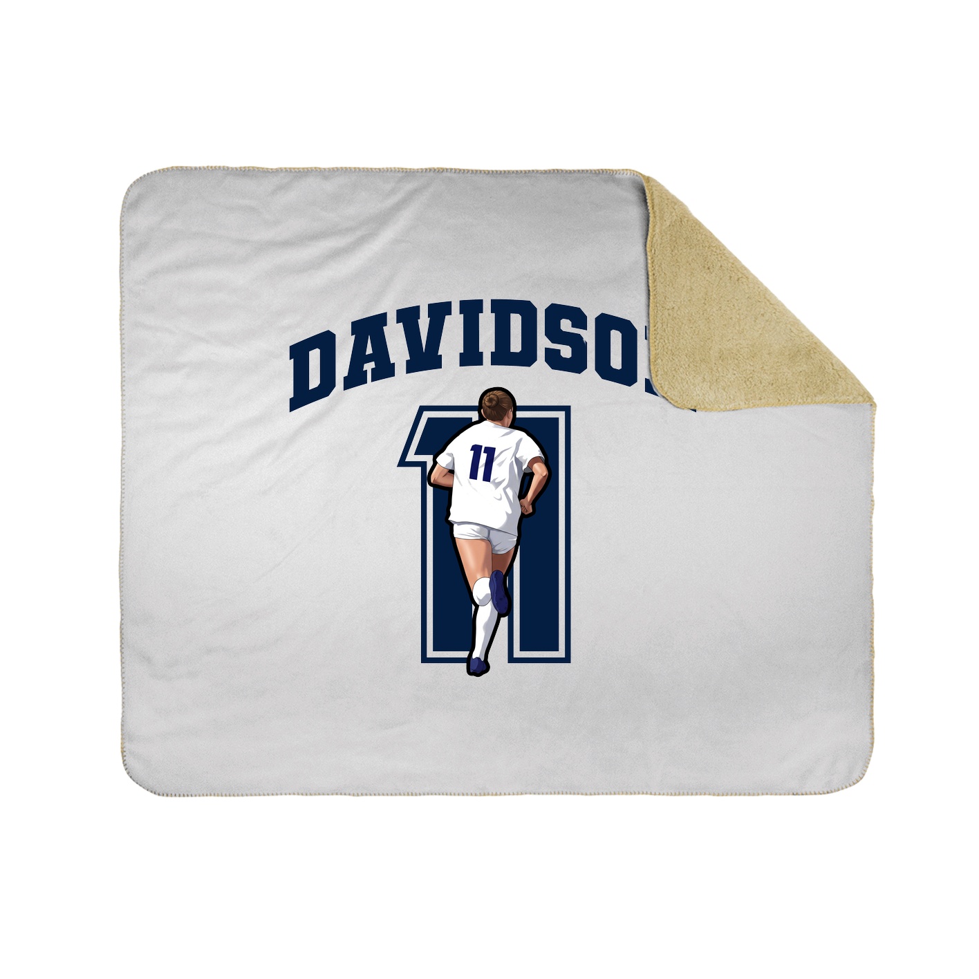 Throw Blanket — Number in White