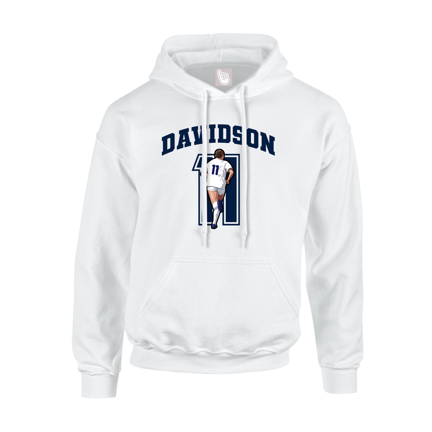 Youth Hoodie — Number in White