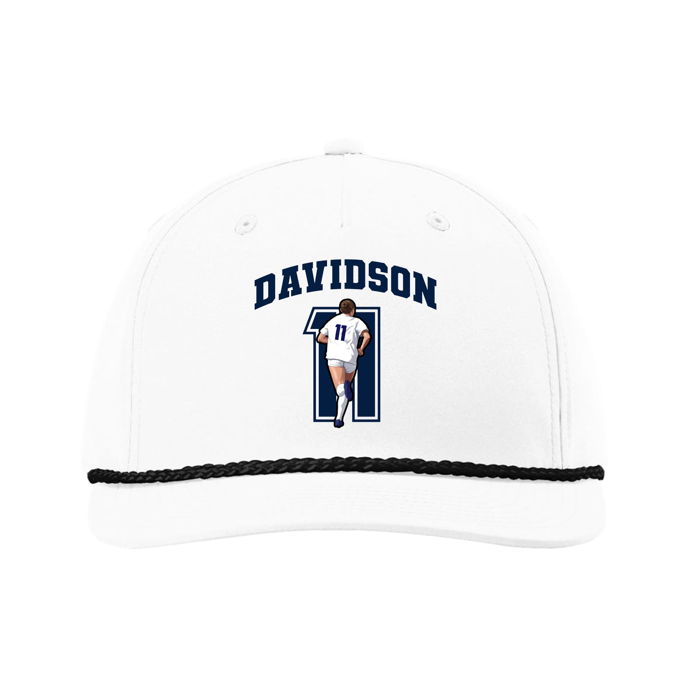Five-Panel Classic Rope Cap — Number in White