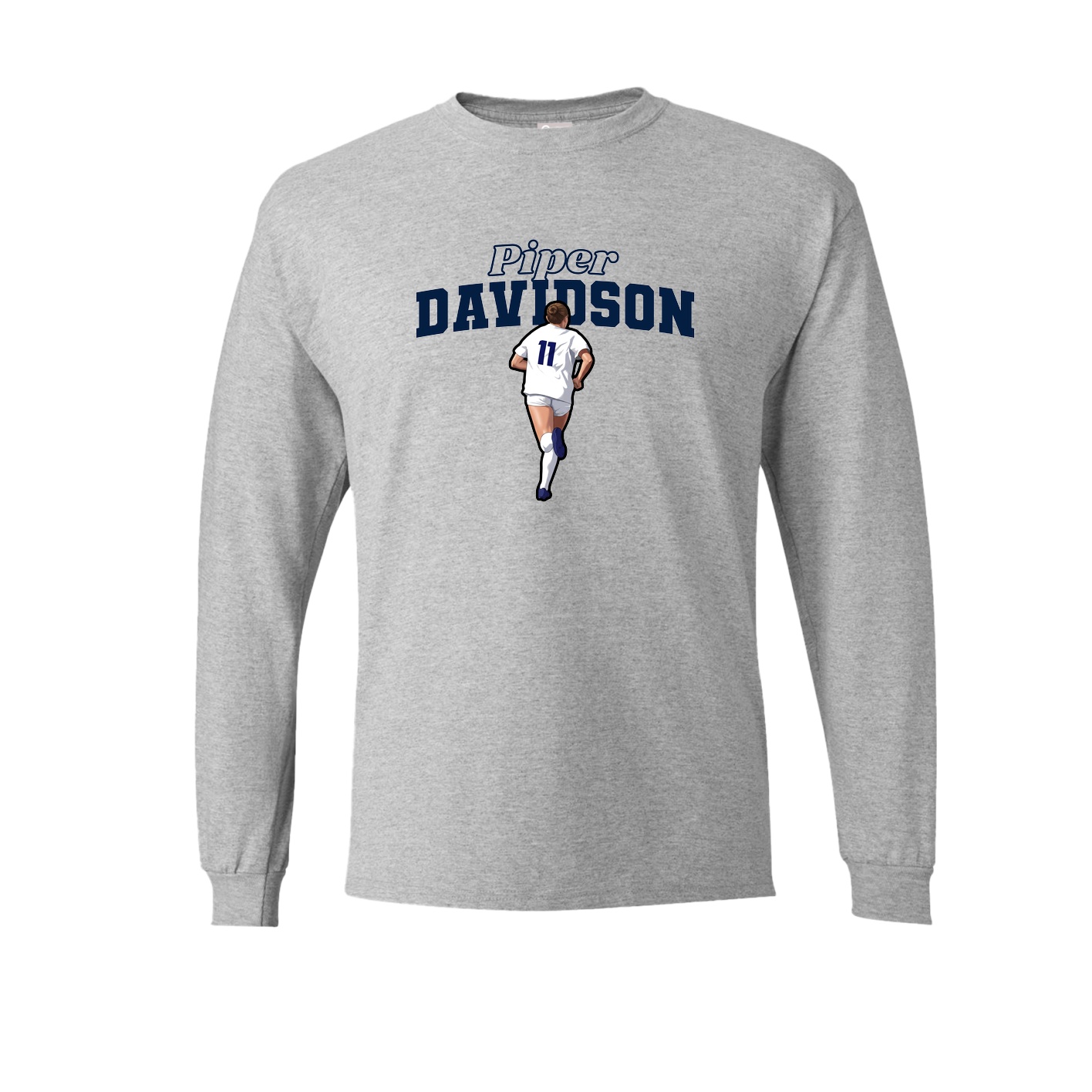 Long Sleeve Tee — Name Arch in Grey