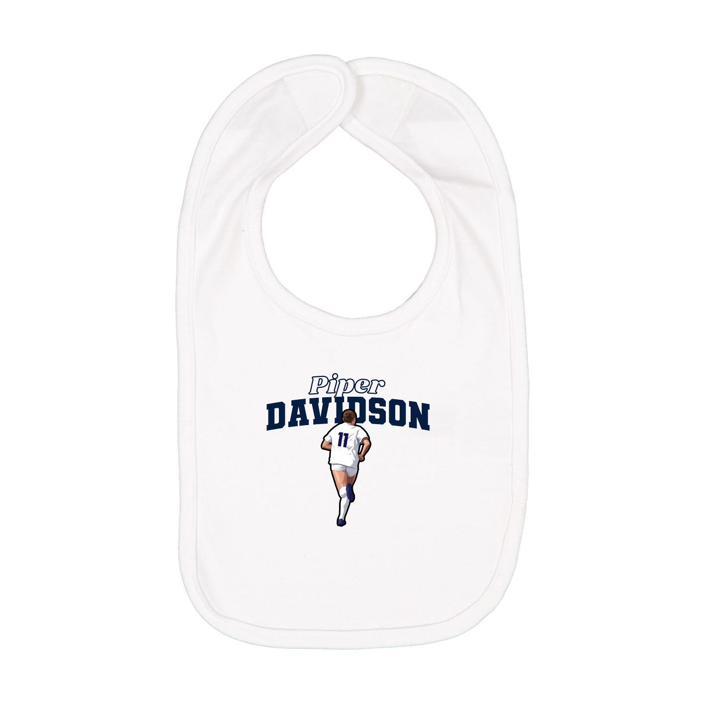 Infant Bib — Name Arch in White