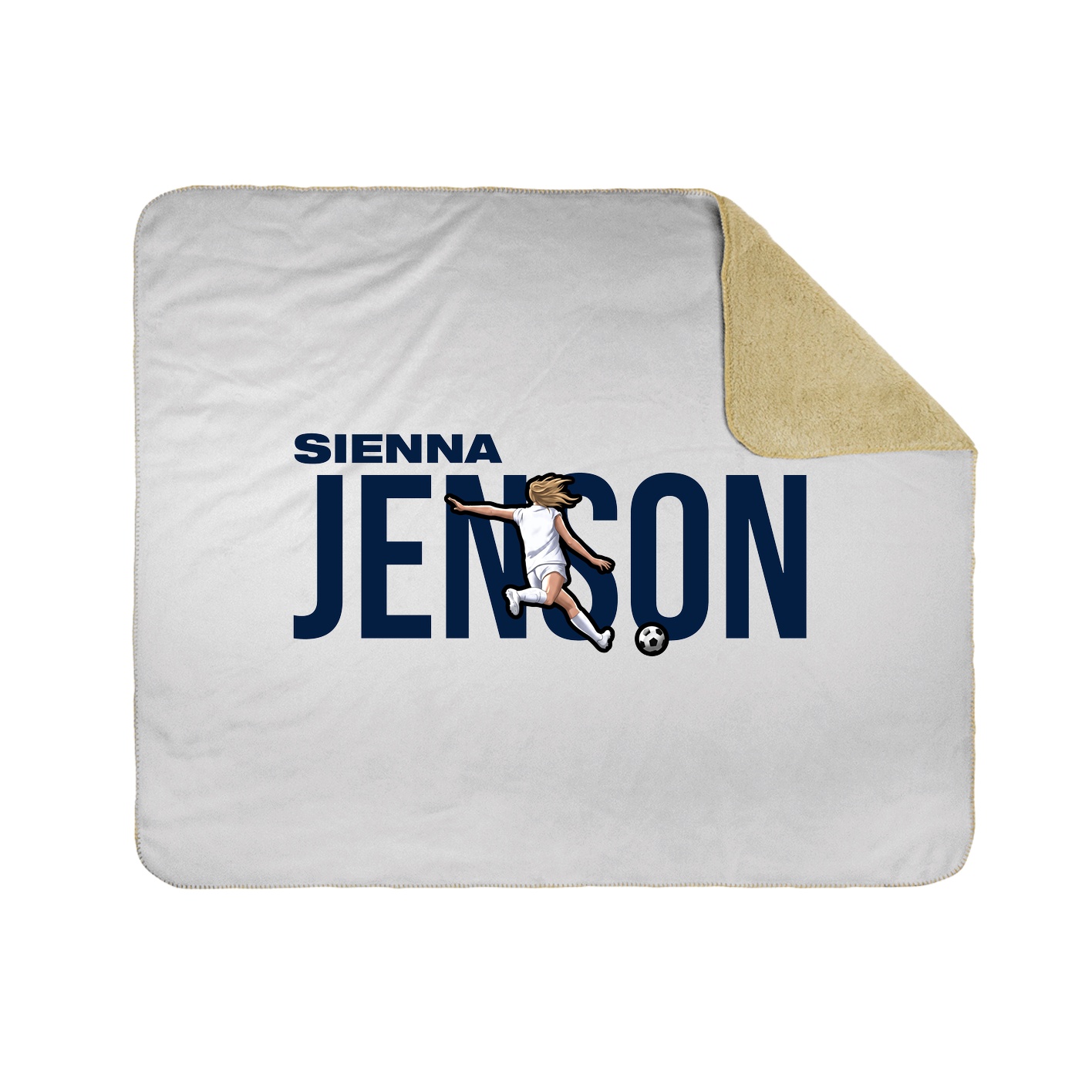 Throw Blanket — Player Name in White