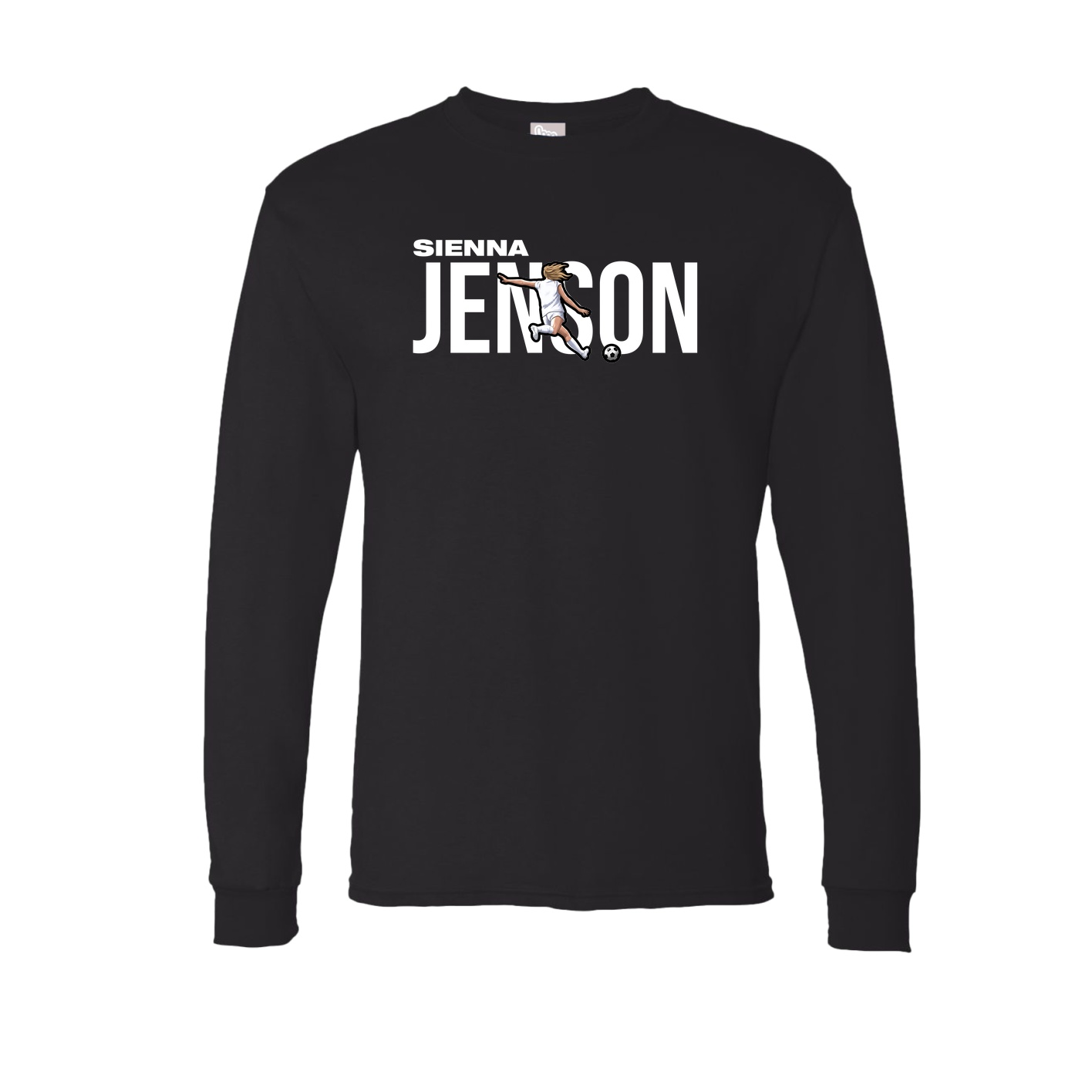 Long Sleeve Tee — Player Name in Black
