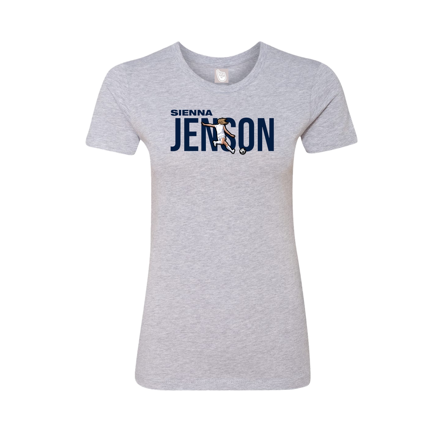 Fitted Women's Tee — Player Name in Grey