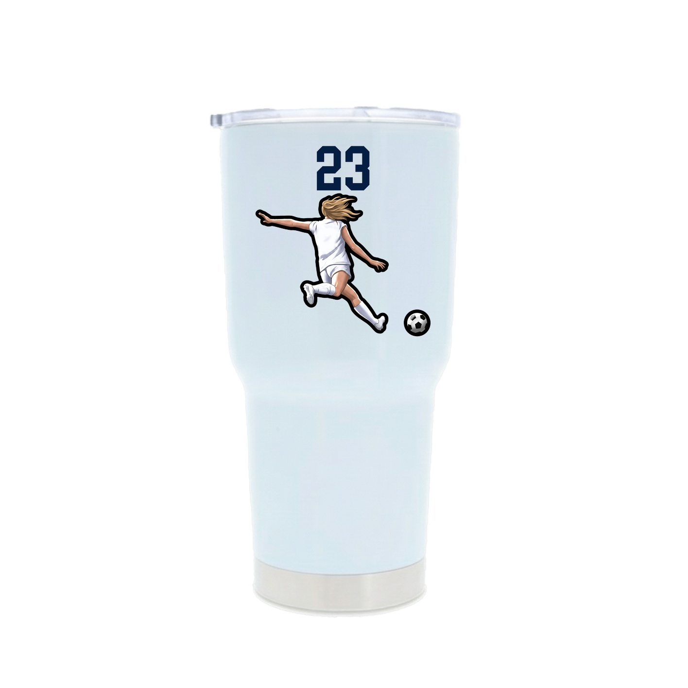 30oz Stainless Steel Tumbler — Number Top in White