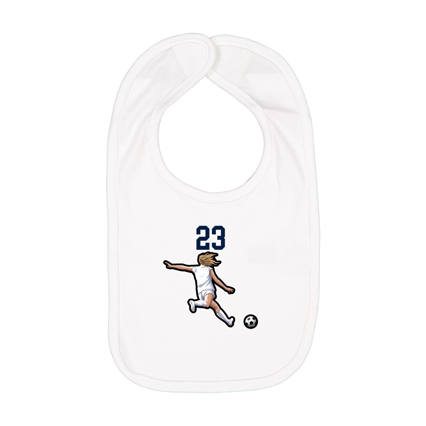 Infant Bib — Number Top in White