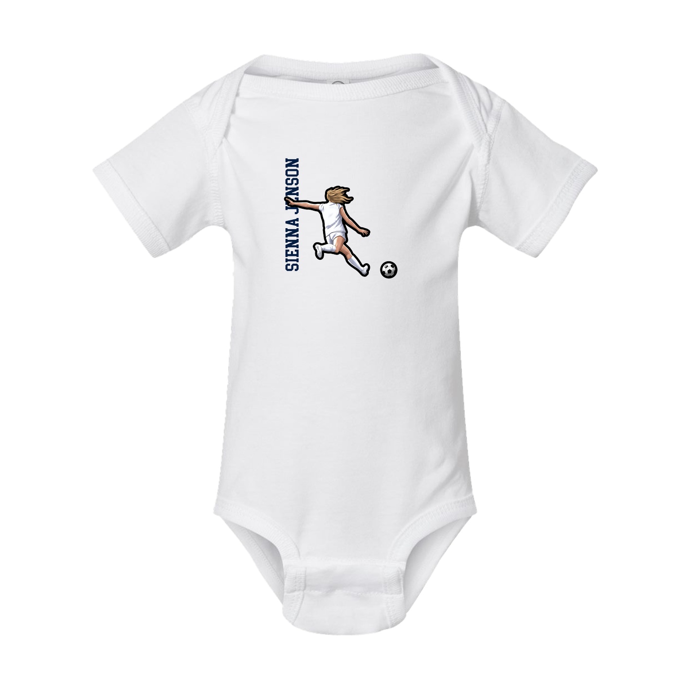 Baby Onesie — Name Vertical in White