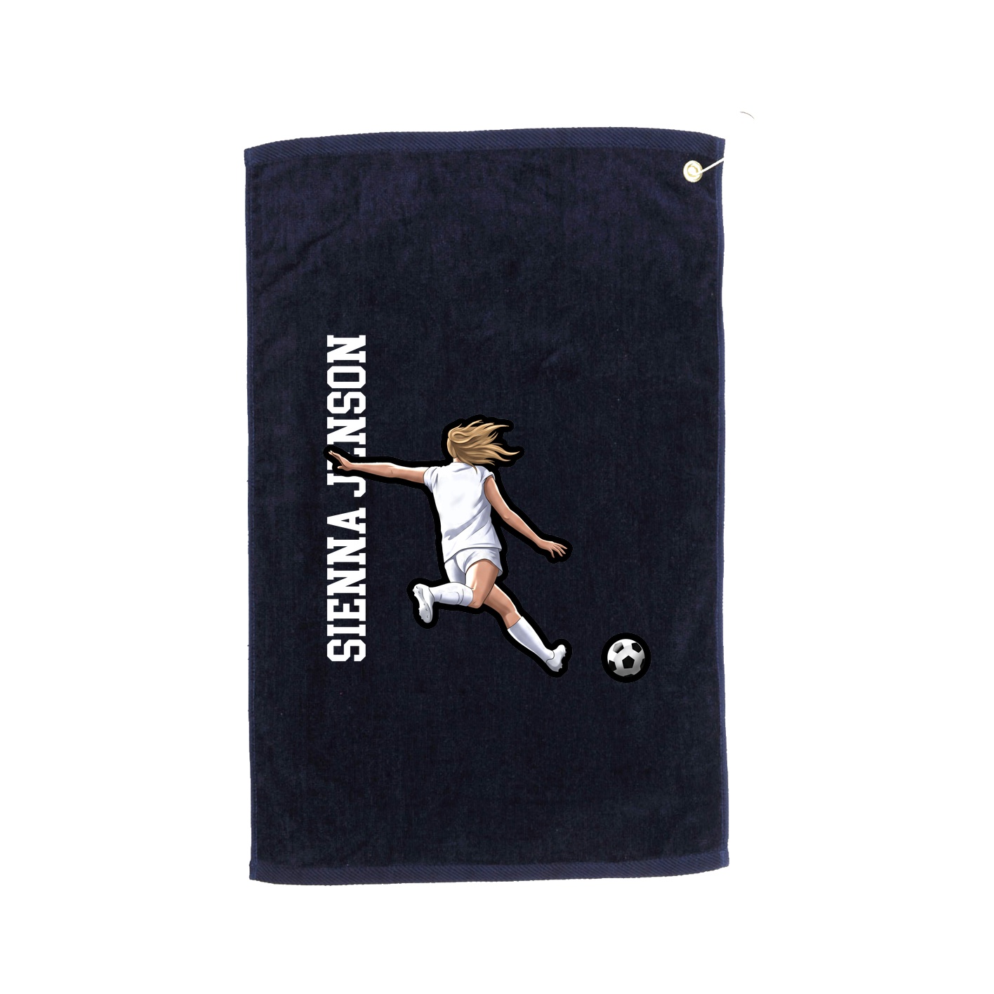 Golf Towel — Name Vertical in Navy