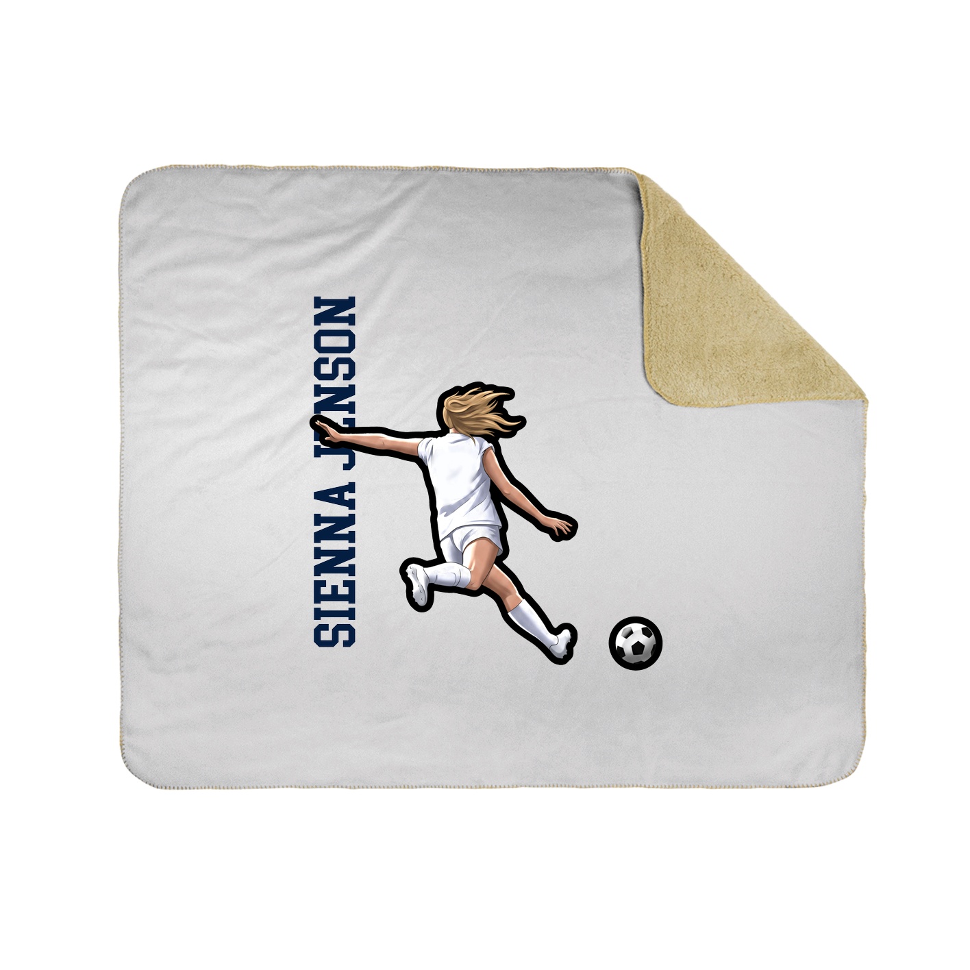 Throw Blanket — Name Vertical in White