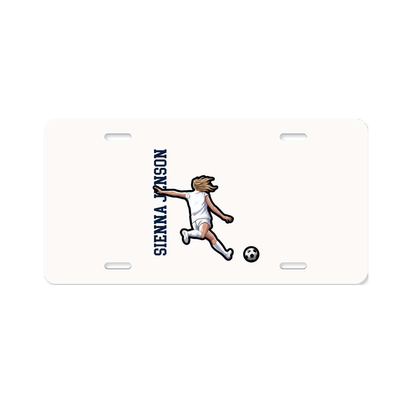 License Plate — Name Vertical in Classic