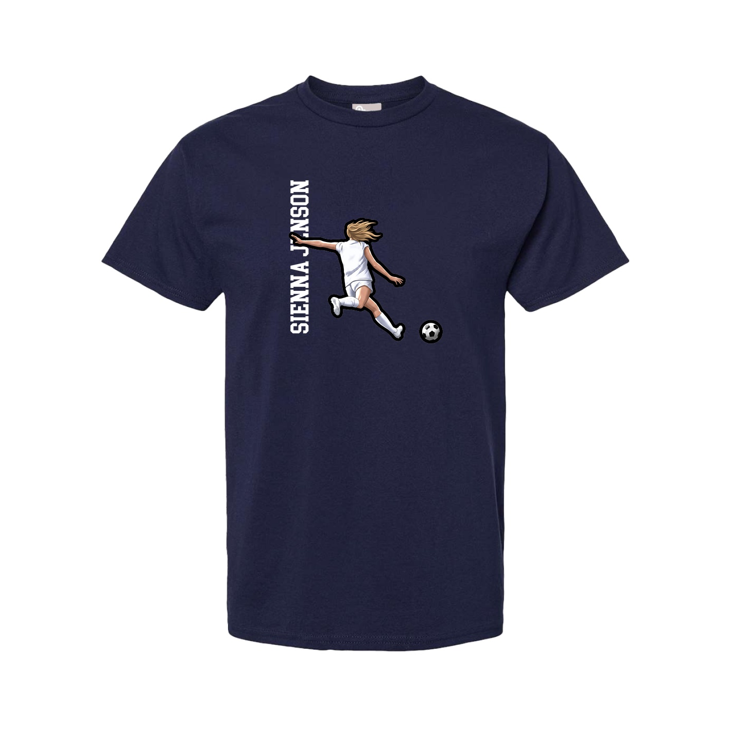 Tee — Name Vertical in Navy