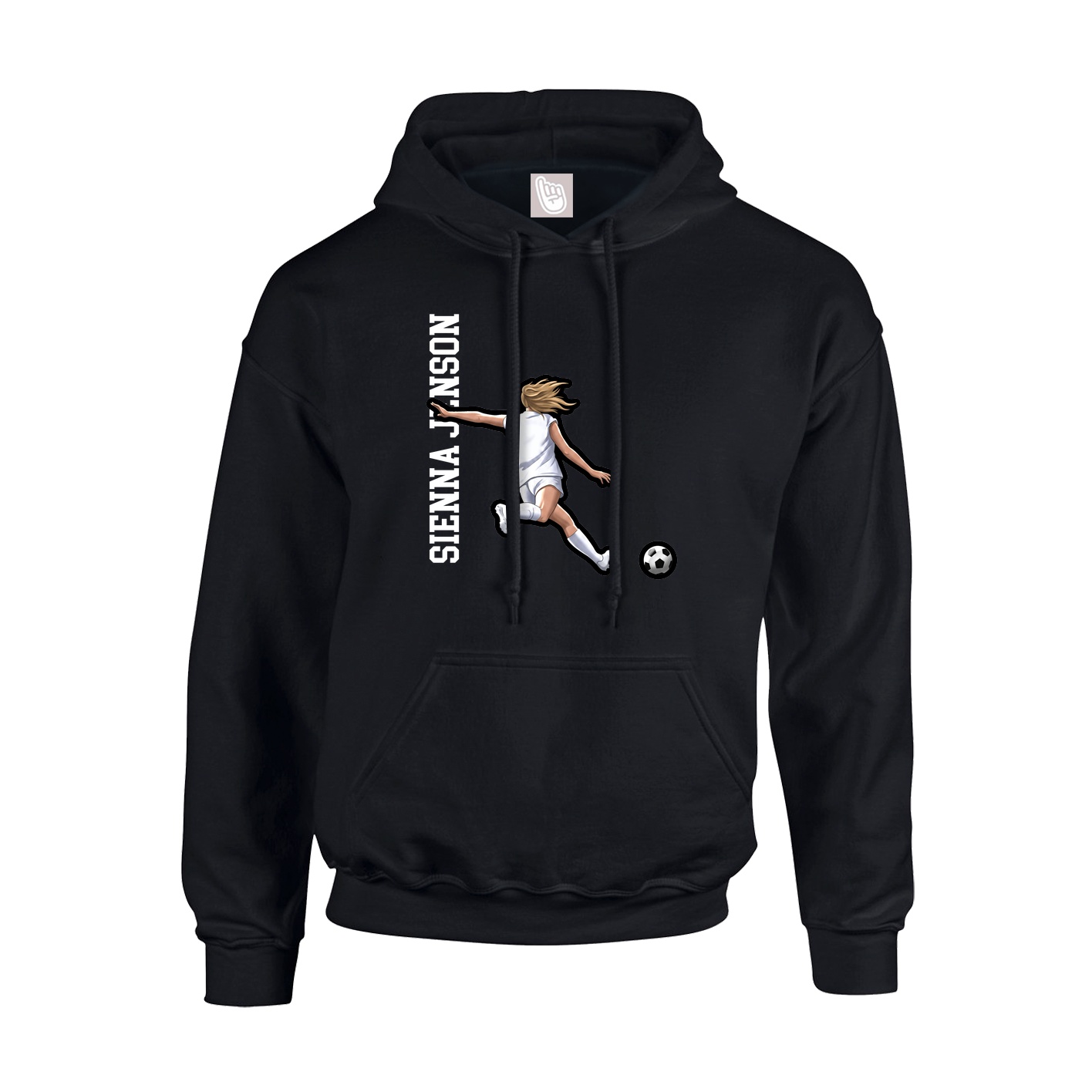 Youth Hoodie — Name Vertical in Black