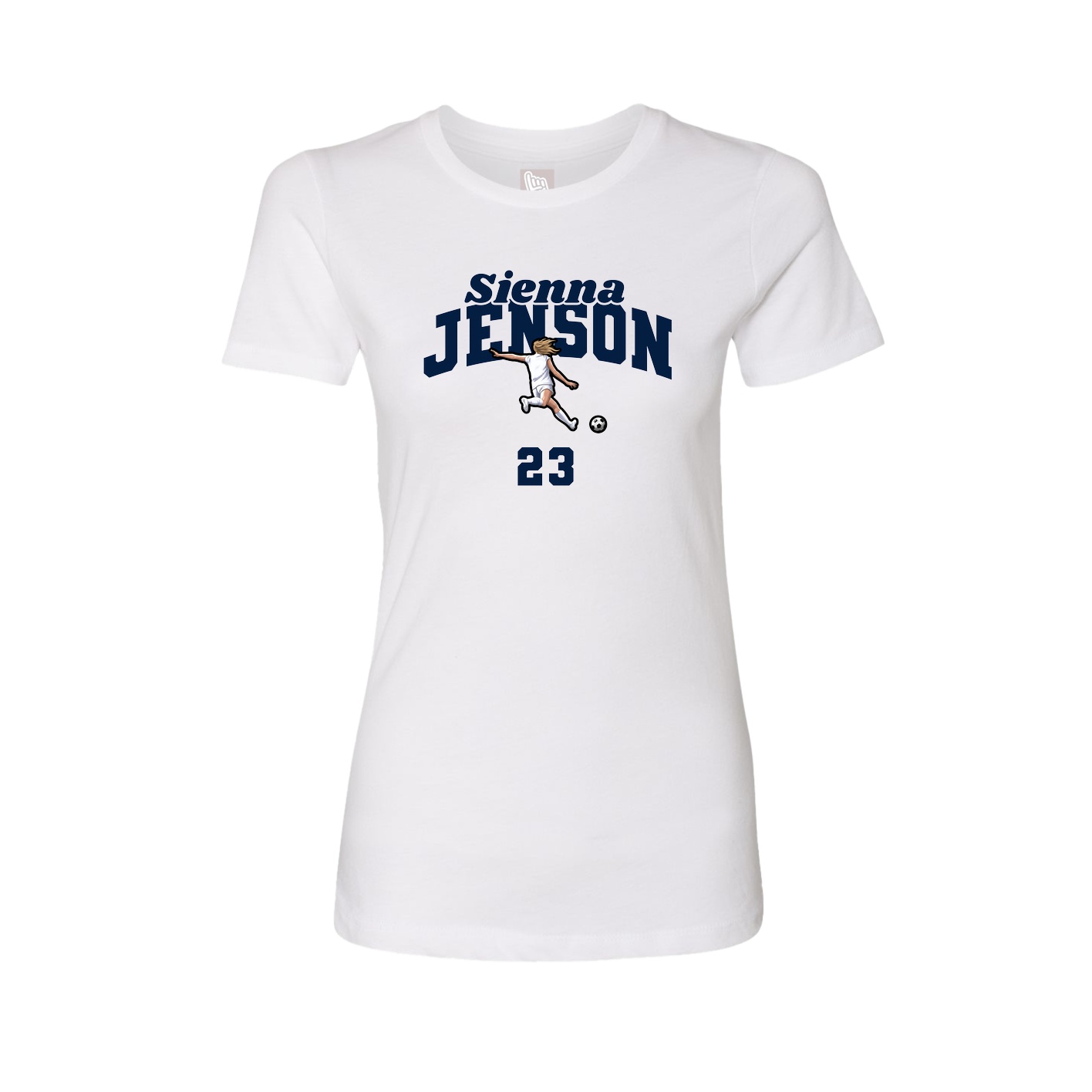 Fitted Women's Tee — Signature Arch in White