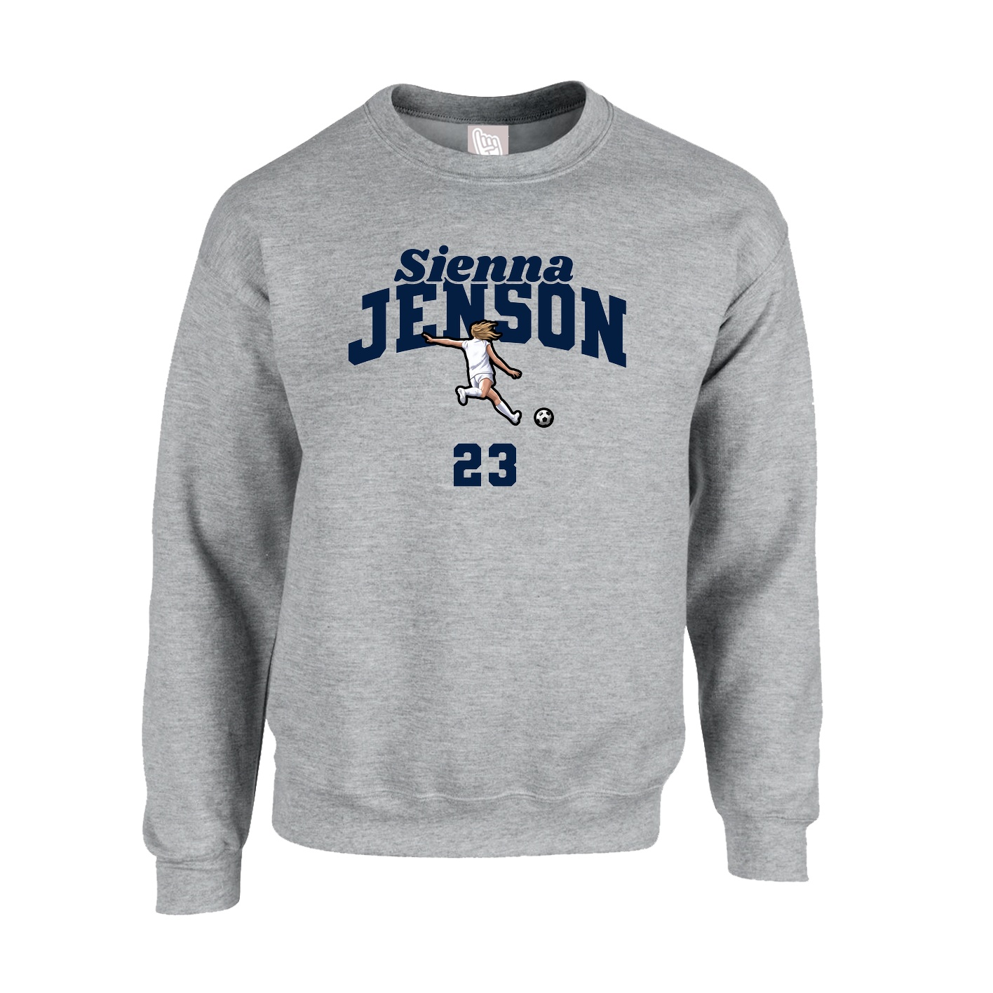 Fleece Crew — Signature Arch in Grey