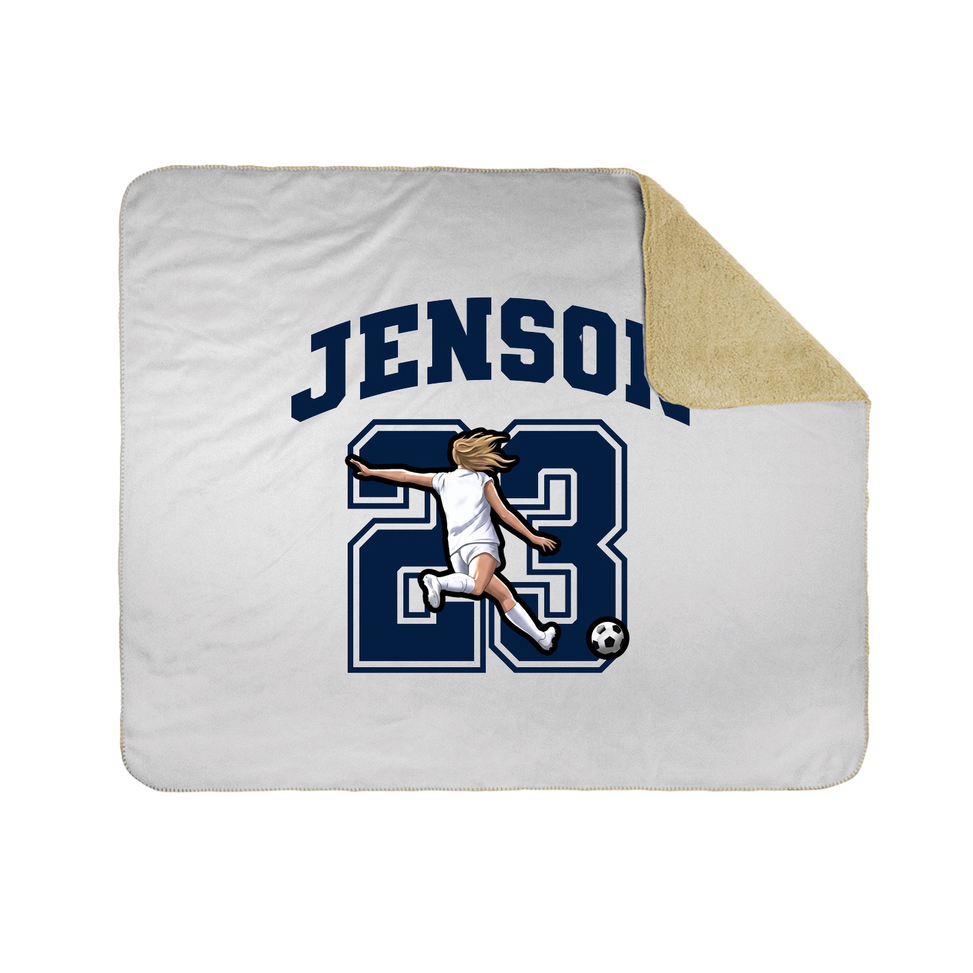 Throw Blanket — Number in White