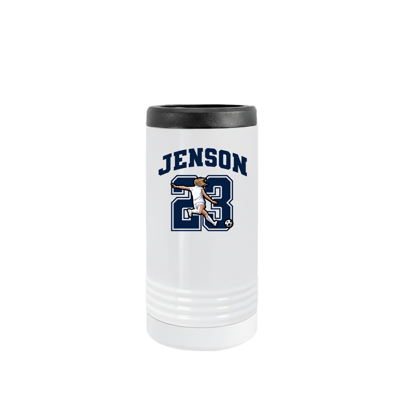 Slim Beverage Holder — Number in White