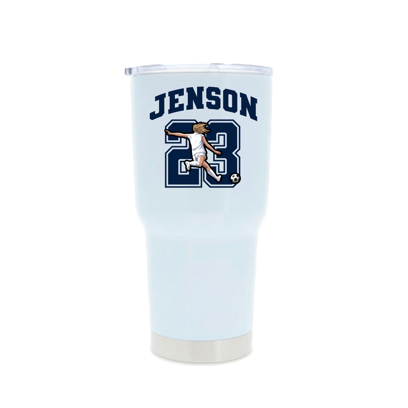 30oz Stainless Steel Tumbler — Number in White