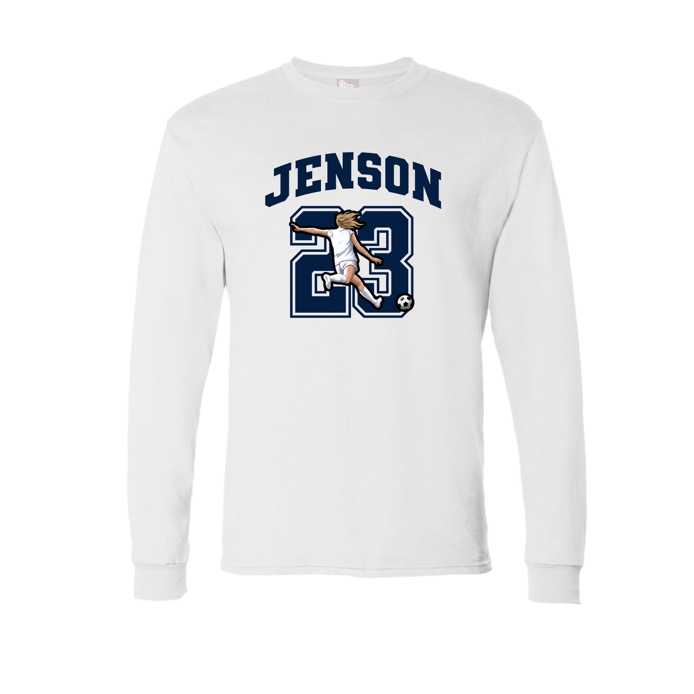 Long Sleeve Tee — Number in White