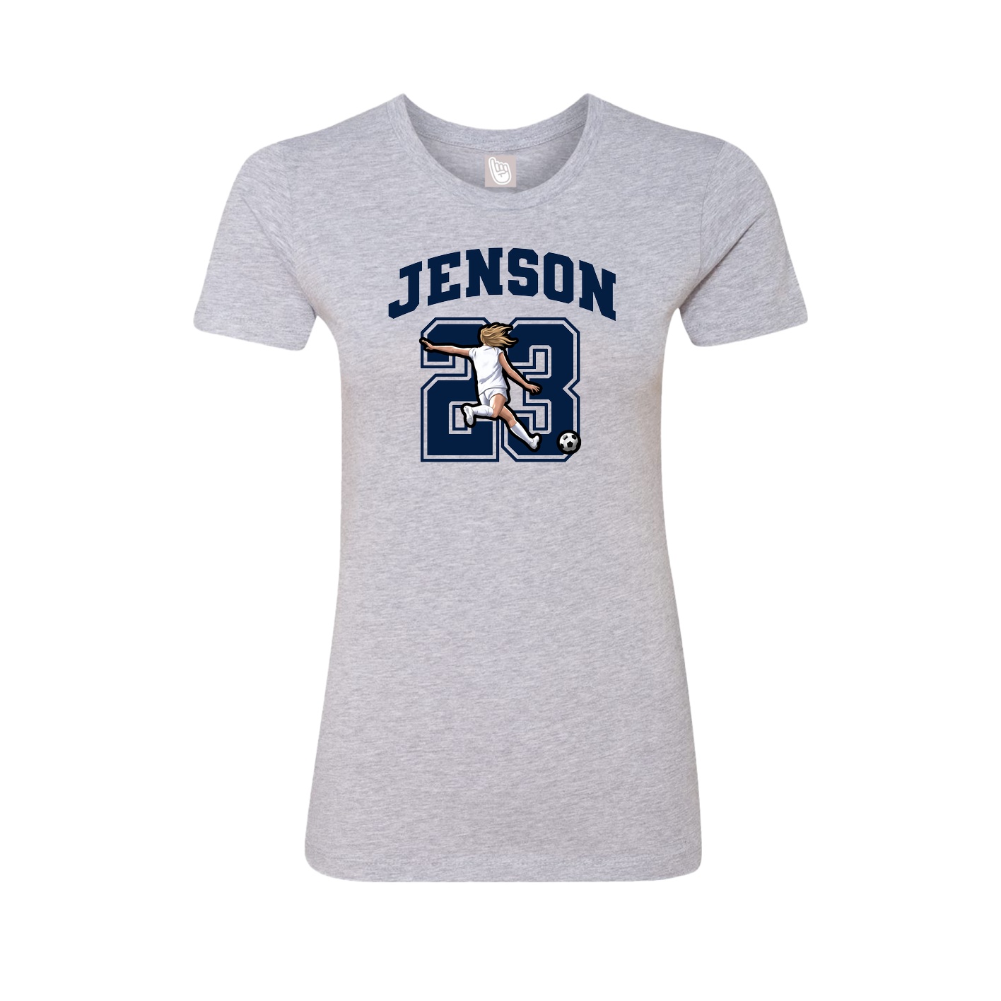 Fitted Women's Tee — Number in Grey