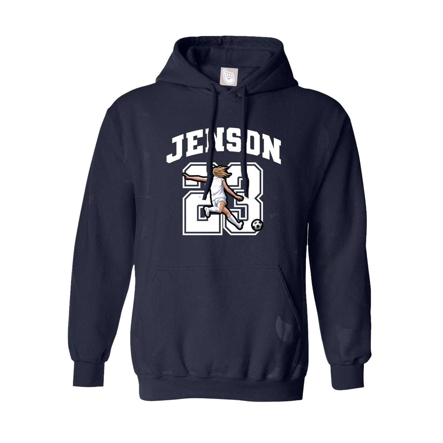 Youth Hoodie — Number in Navy