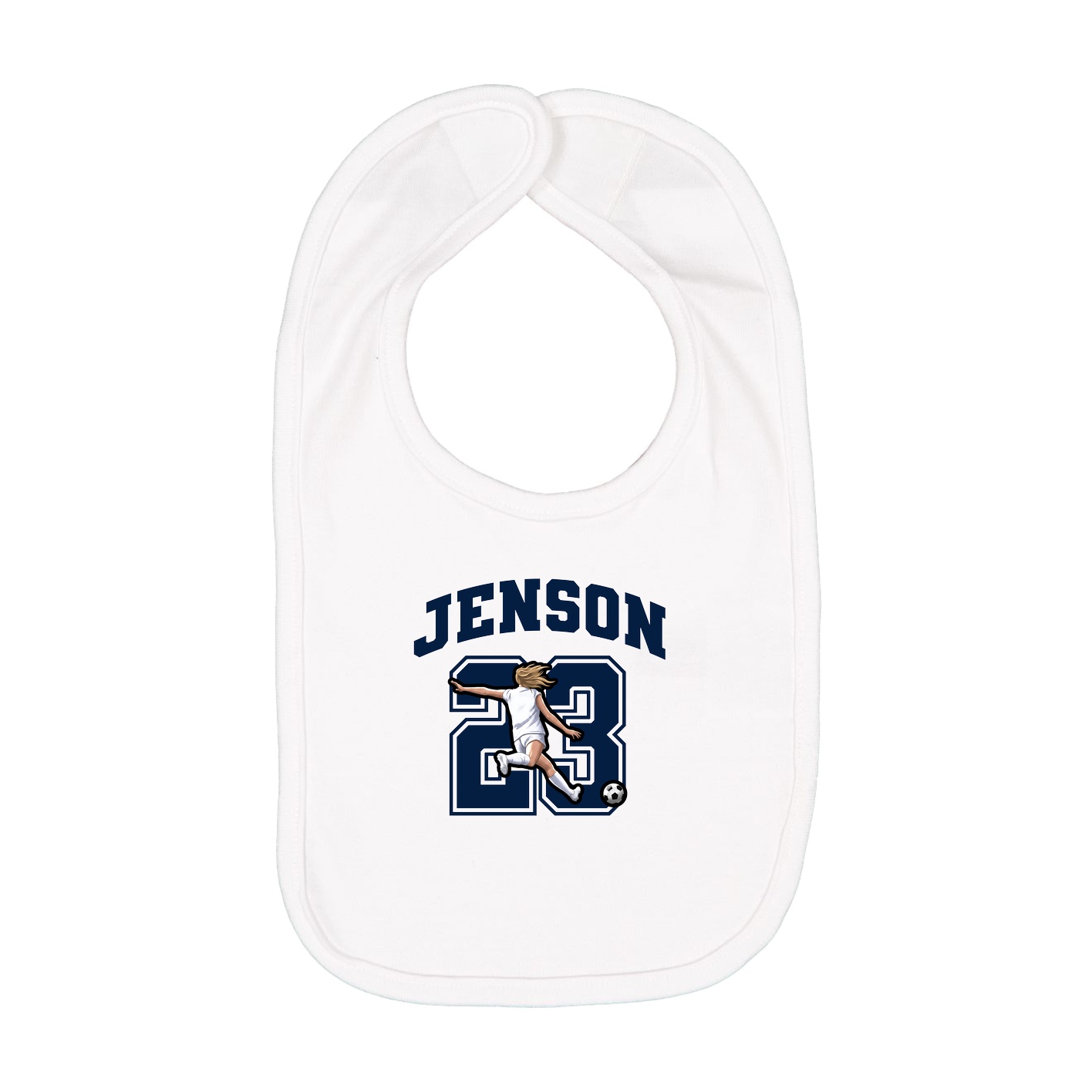 Infant Bib — Number in White