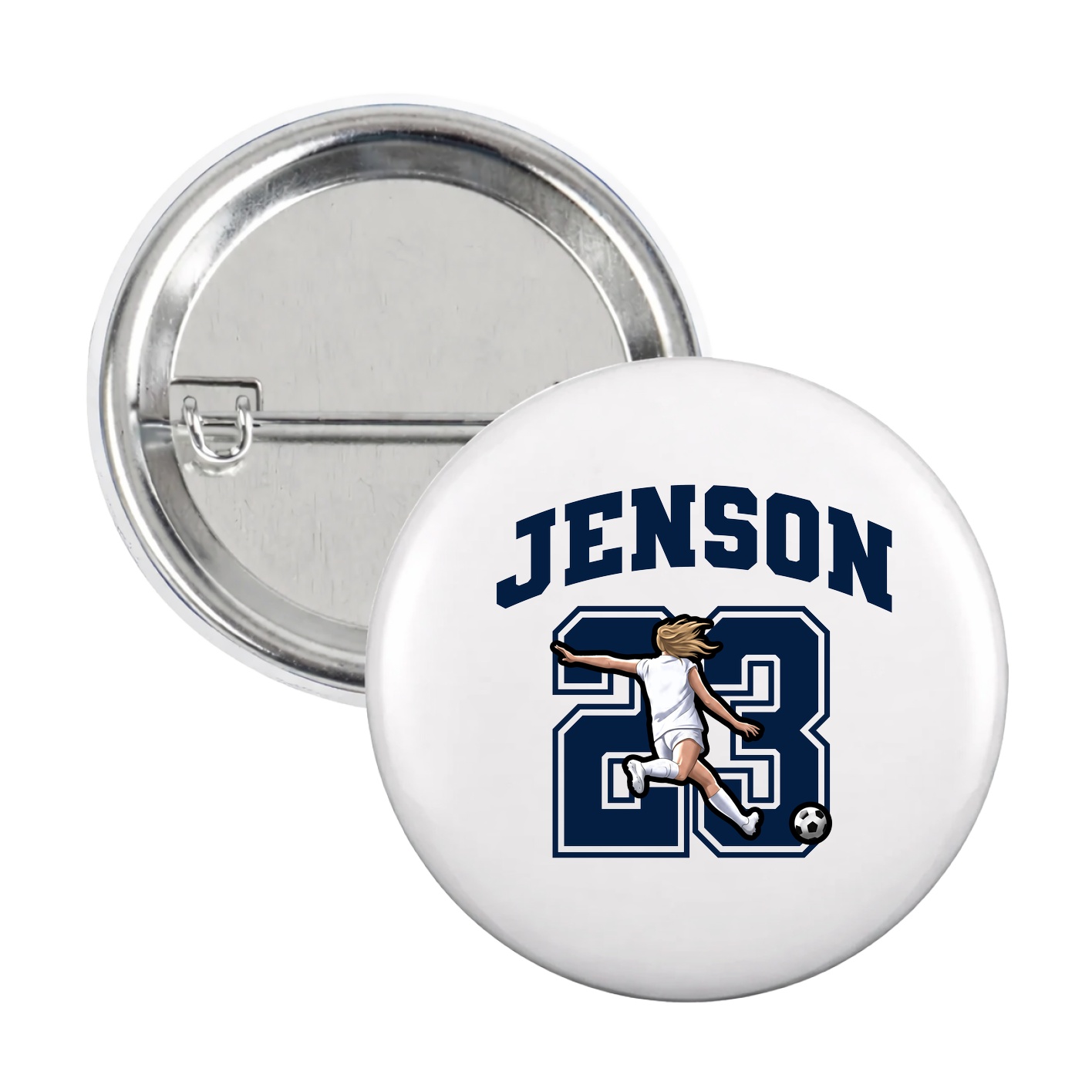 Game Day Button — Number in White