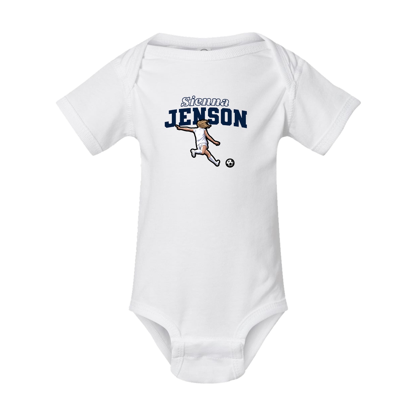 Baby Onesie — Name Arch in White