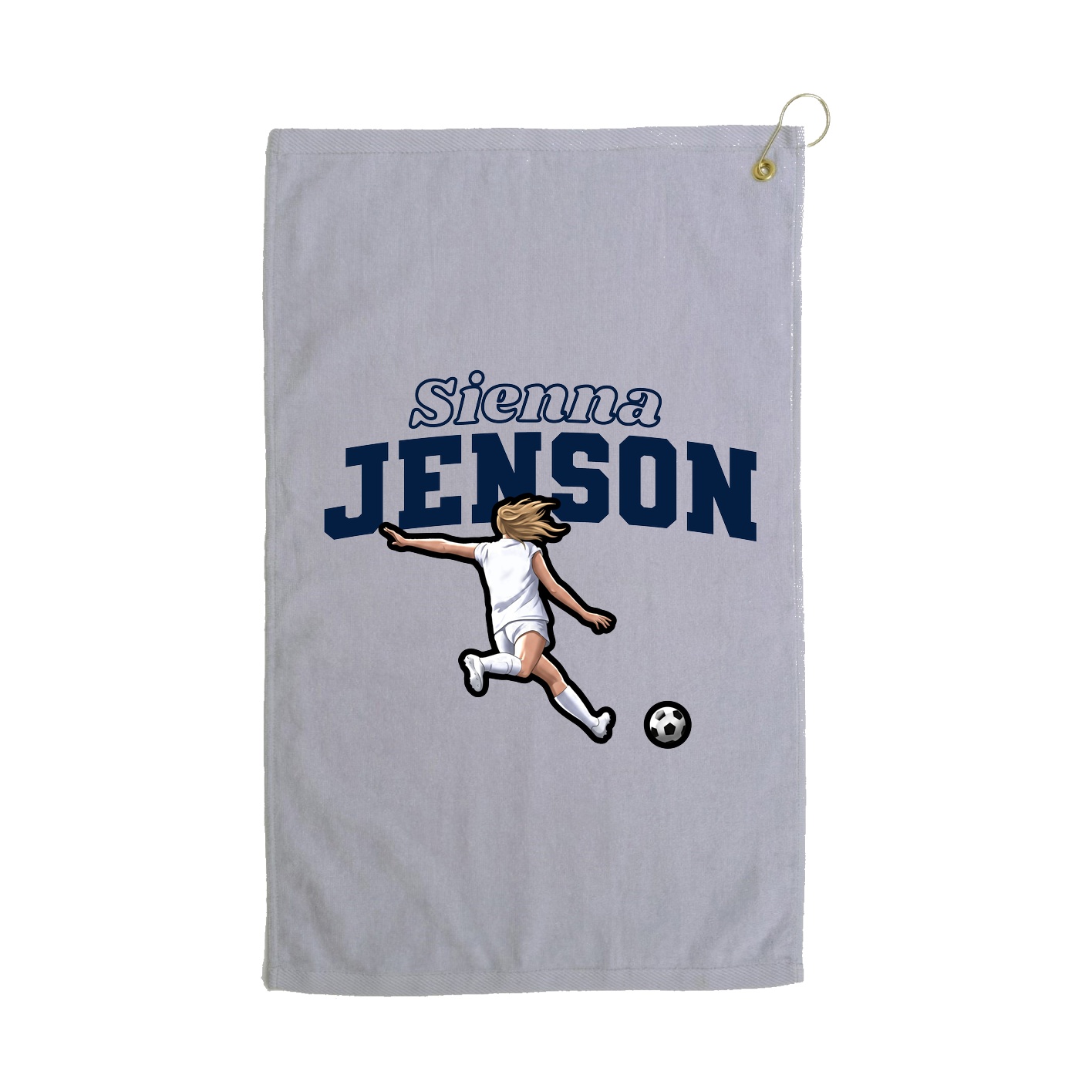 Golf Towel — Name Arch in Grey