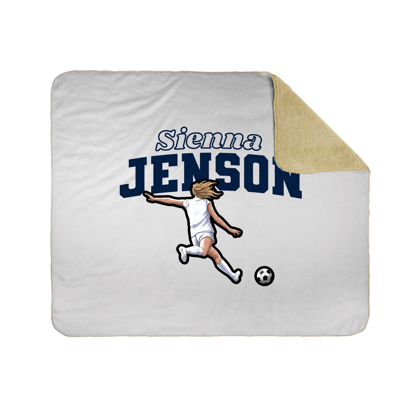 Throw Blanket — Name Arch in White