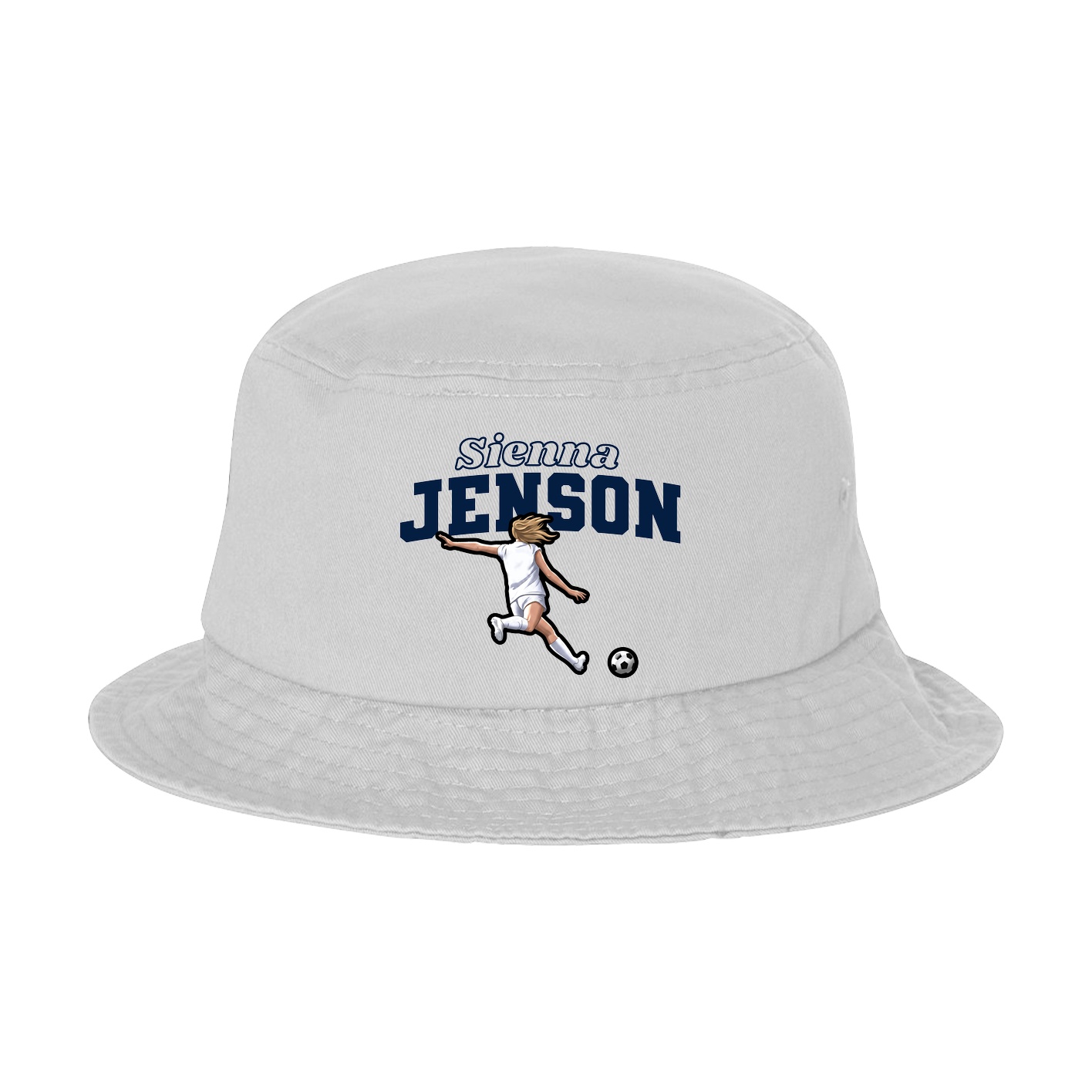 Bucket Cap — Name Arch in White