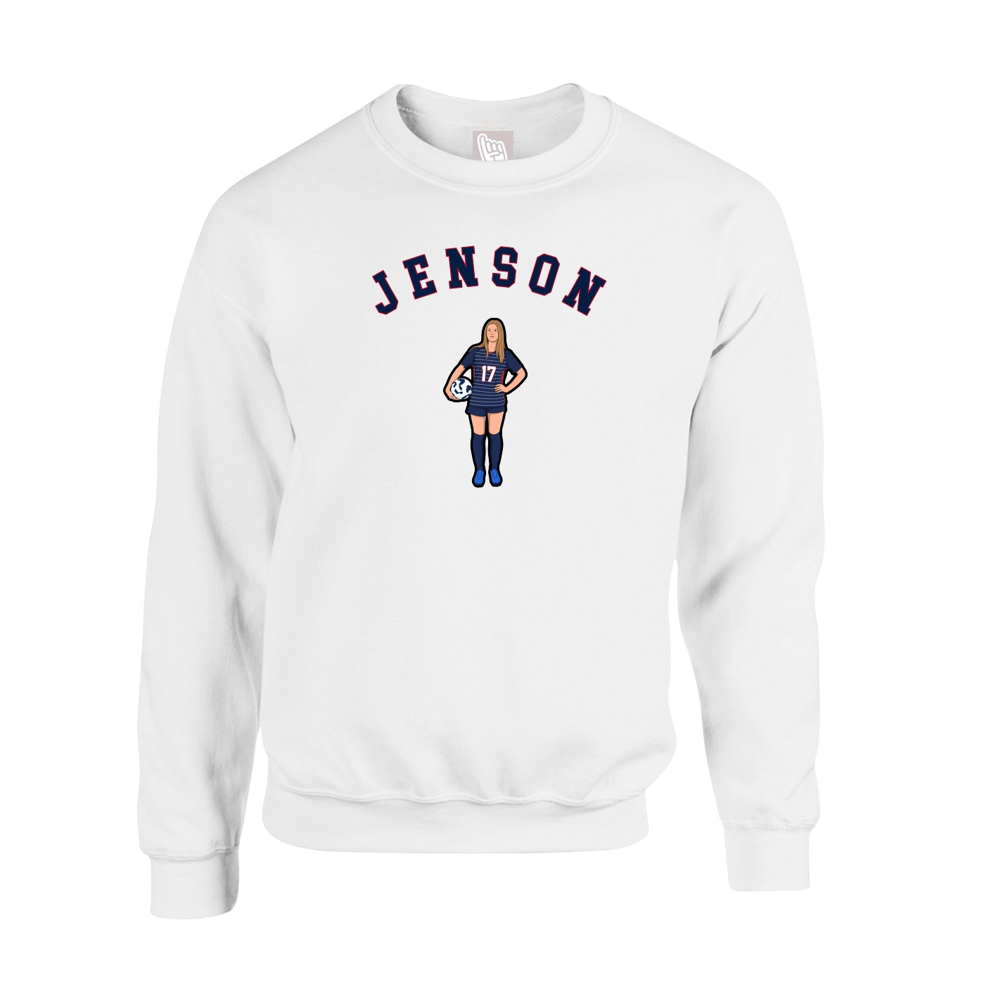 Fleece Crew — Shirsey Arch in White