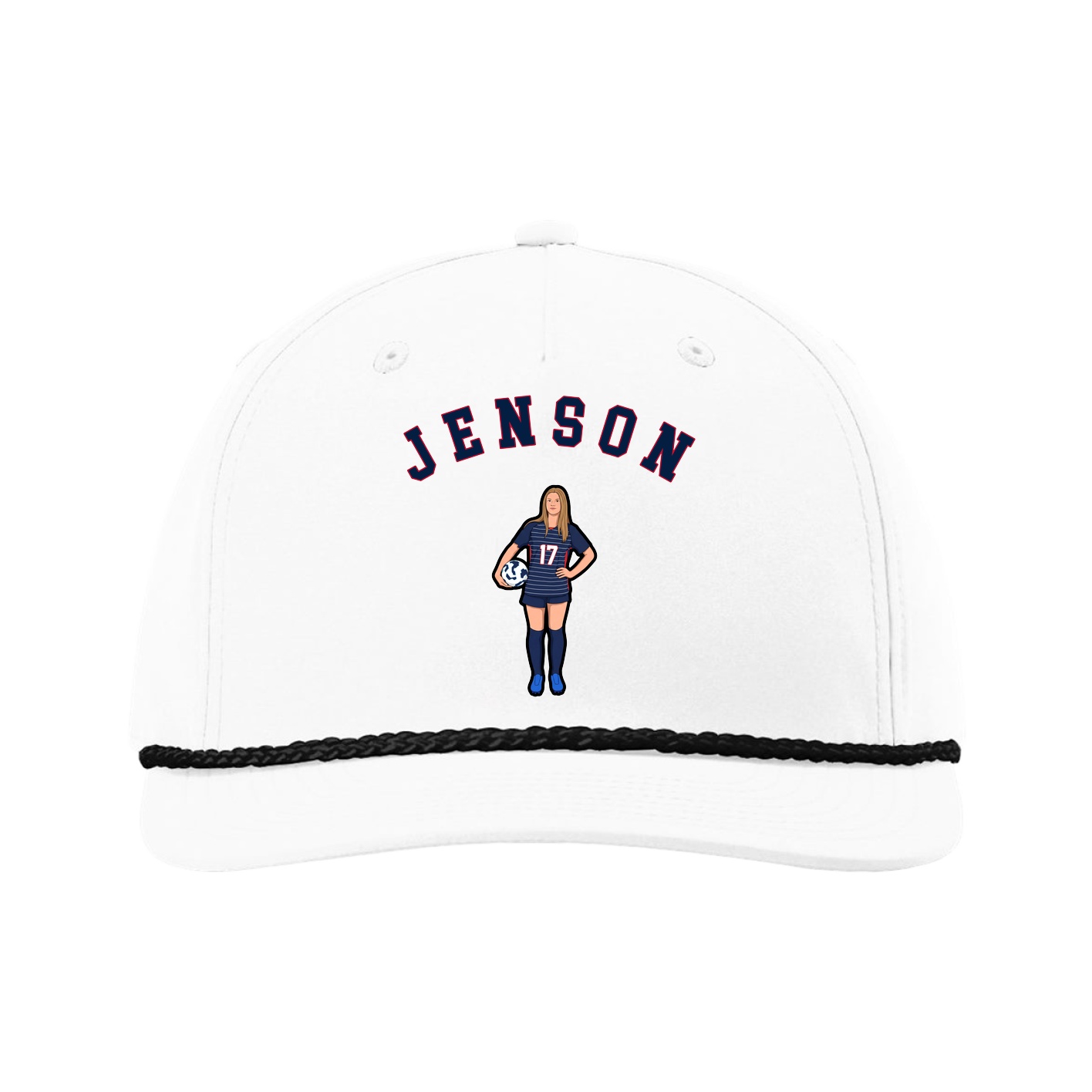 Five-Panel Classic Rope Cap — Shirsey Arch in White