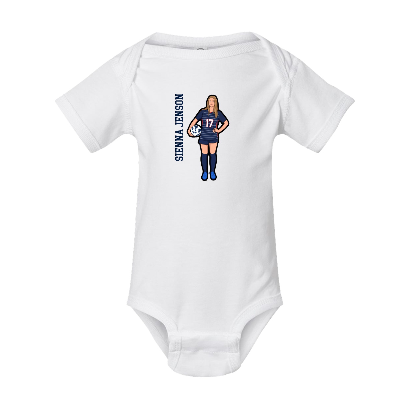 Baby Onesie — Name Vertical in White