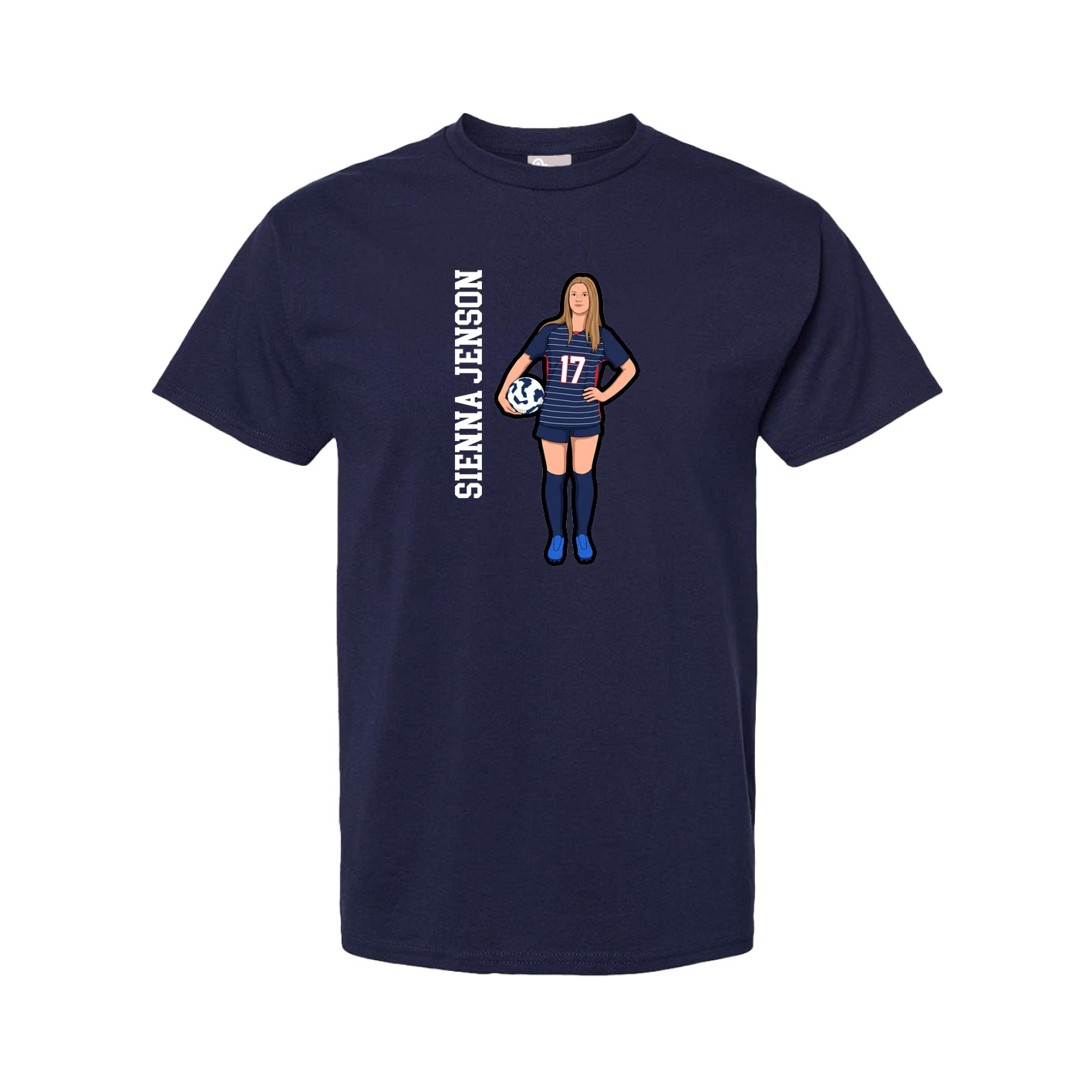 Youth Tee — Name Vertical in Navy