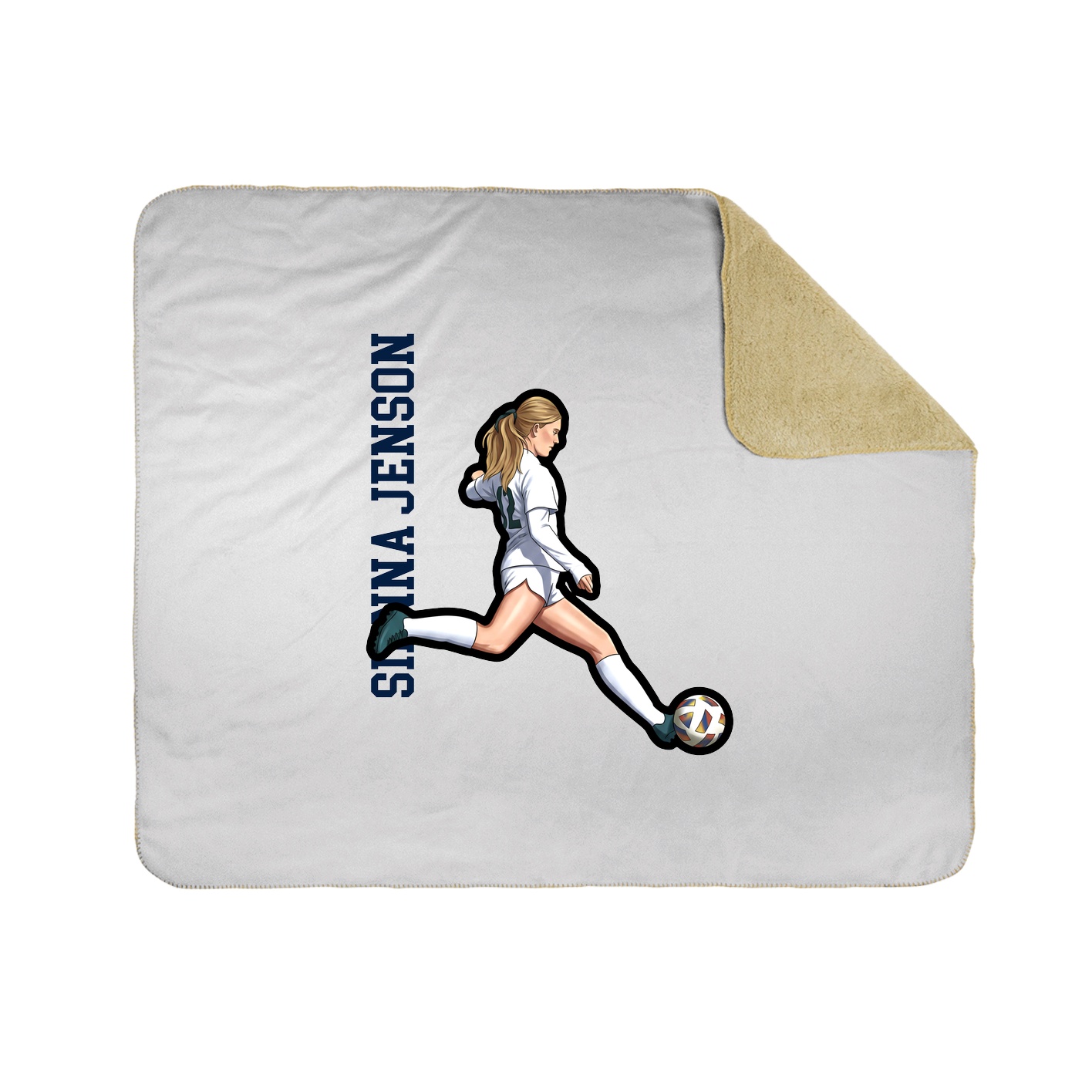 Throw Blanket — Name Vertical in White