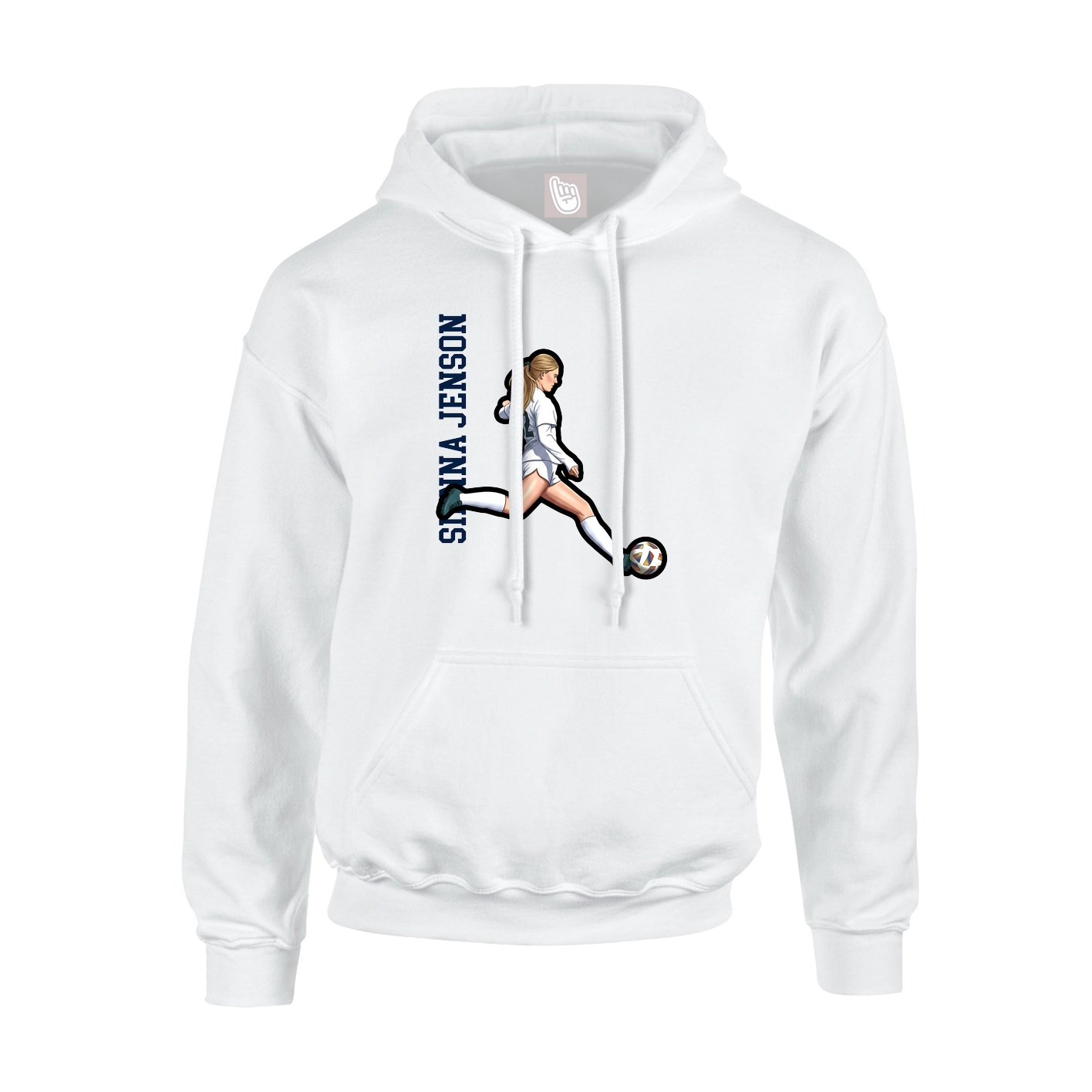 Youth Hoodie — Name Vertical in White