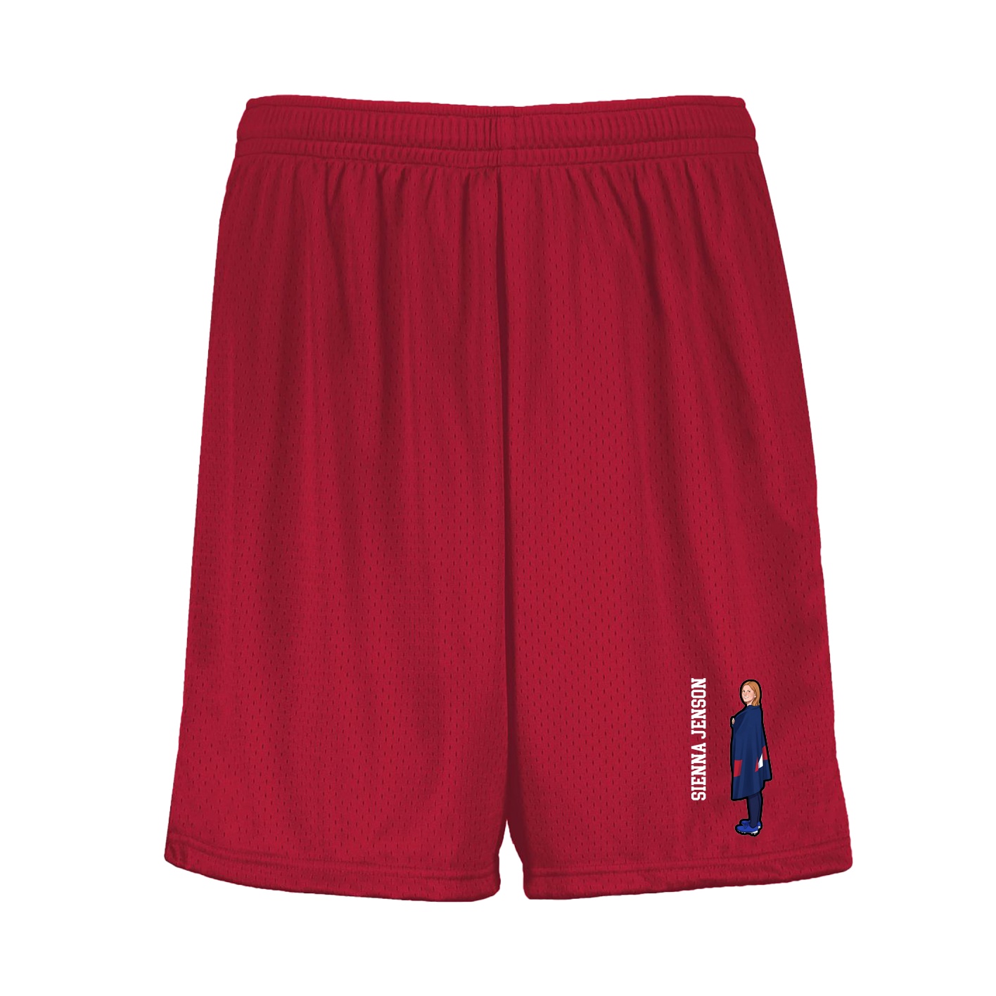 Shorts — Name Vertical in Red