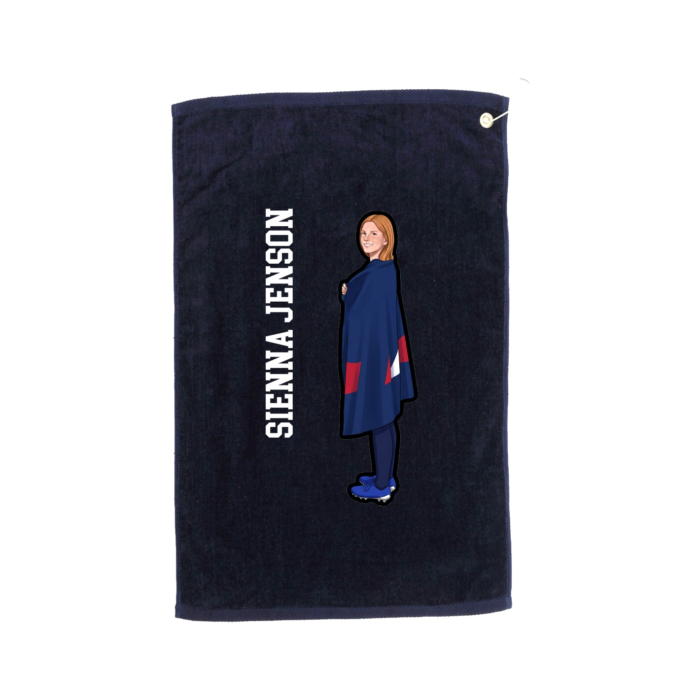 Golf Towel — Name Vertical in Navy