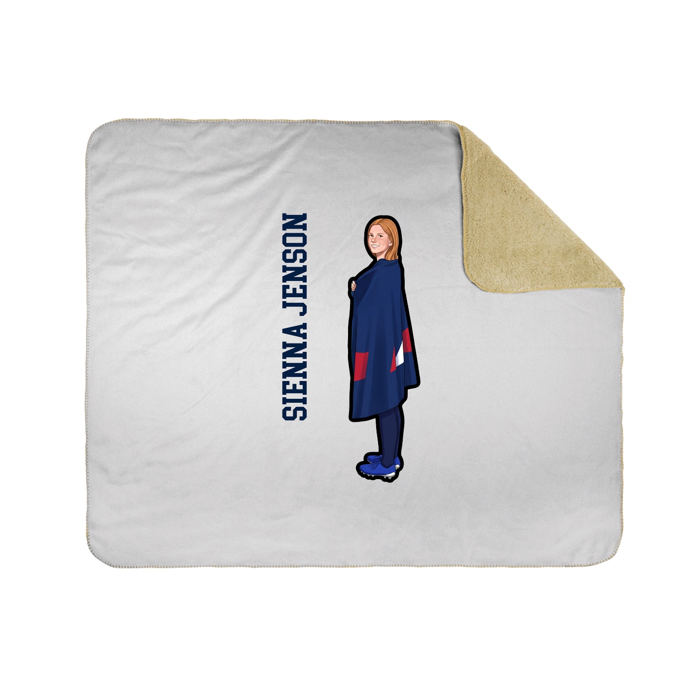 Throw Blanket — Name Vertical in White