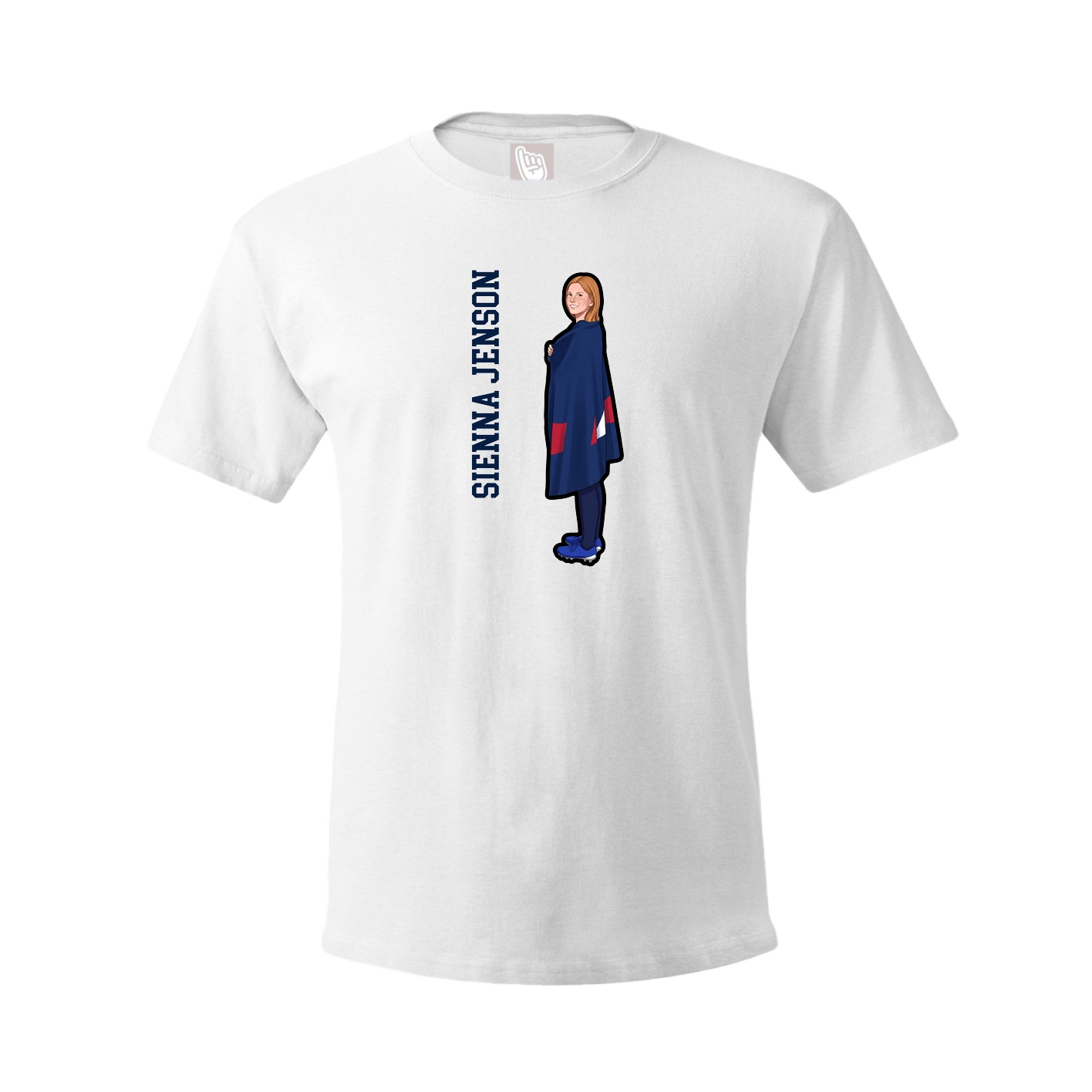 Youth Tee — Name Vertical in White