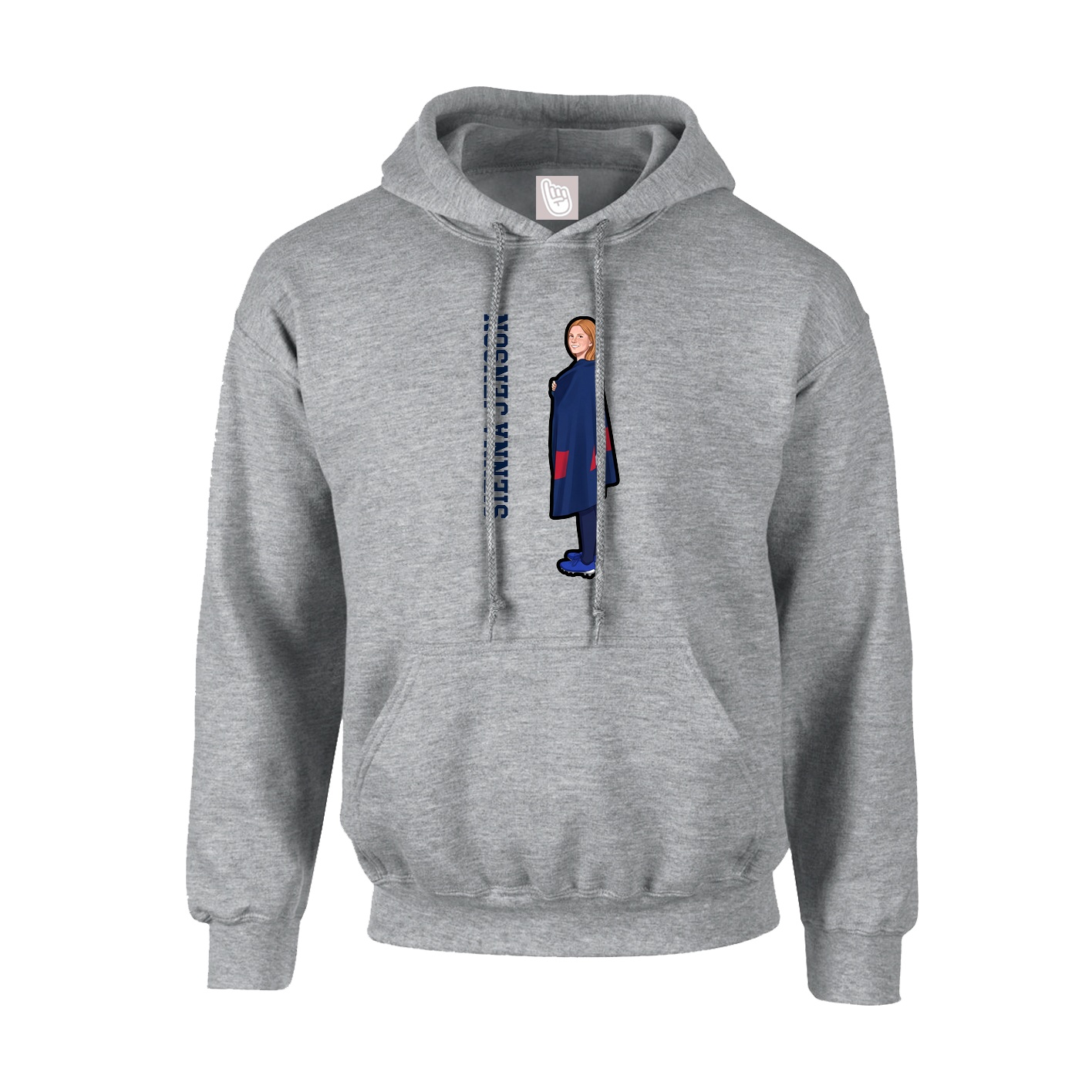 Youth Hoodie — Name Vertical in Grey